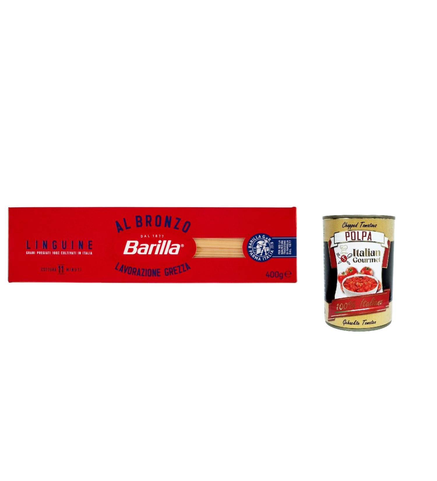  Italian Gourmet E.R. Barilla Linguine al Bronzo 400 g Raw Processing Method + Italian Gourmet Polpa 400 g (Pack of 20) - Buy Online on GoSupps.com