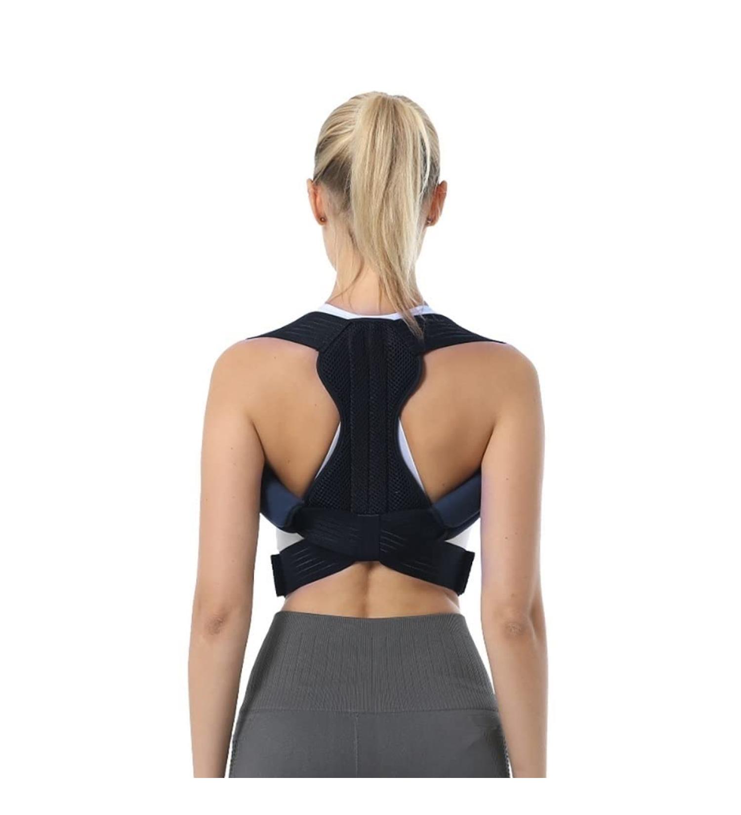 Adjustable Clavicle Posture Corrector - Back Support Belt for Men & Women | Relieve Back Pain Improve Posture & Prevent Scoliosis (Small Black - Buy Online on GoSupps.com