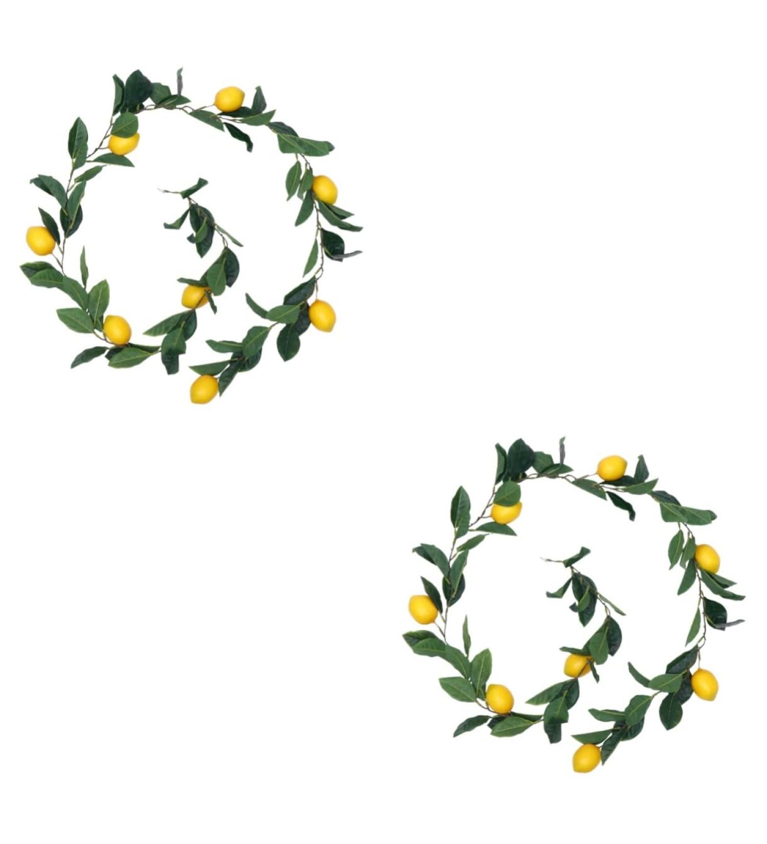 Ciieeo Wedding Garland 2 Pcs Simulation Lemon Rattan Plastic Fake Lemon Wall Decoration Spring Greenery Garland Yellowx2pcs 195x10cmx2pcs - Buy Online on GoSupps.com
