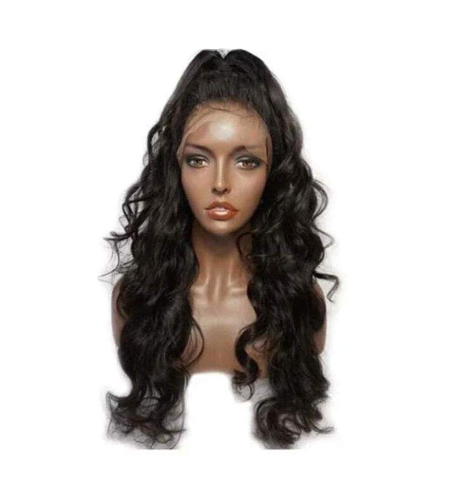Buy Unprocessed Fluffy Peruvian Long Curly Wavy Lace Front Wig | 130% Density with Baby Hair & Bleached Knots | 13x6 18-26 Inches - Buy Online on GoSupps.com
