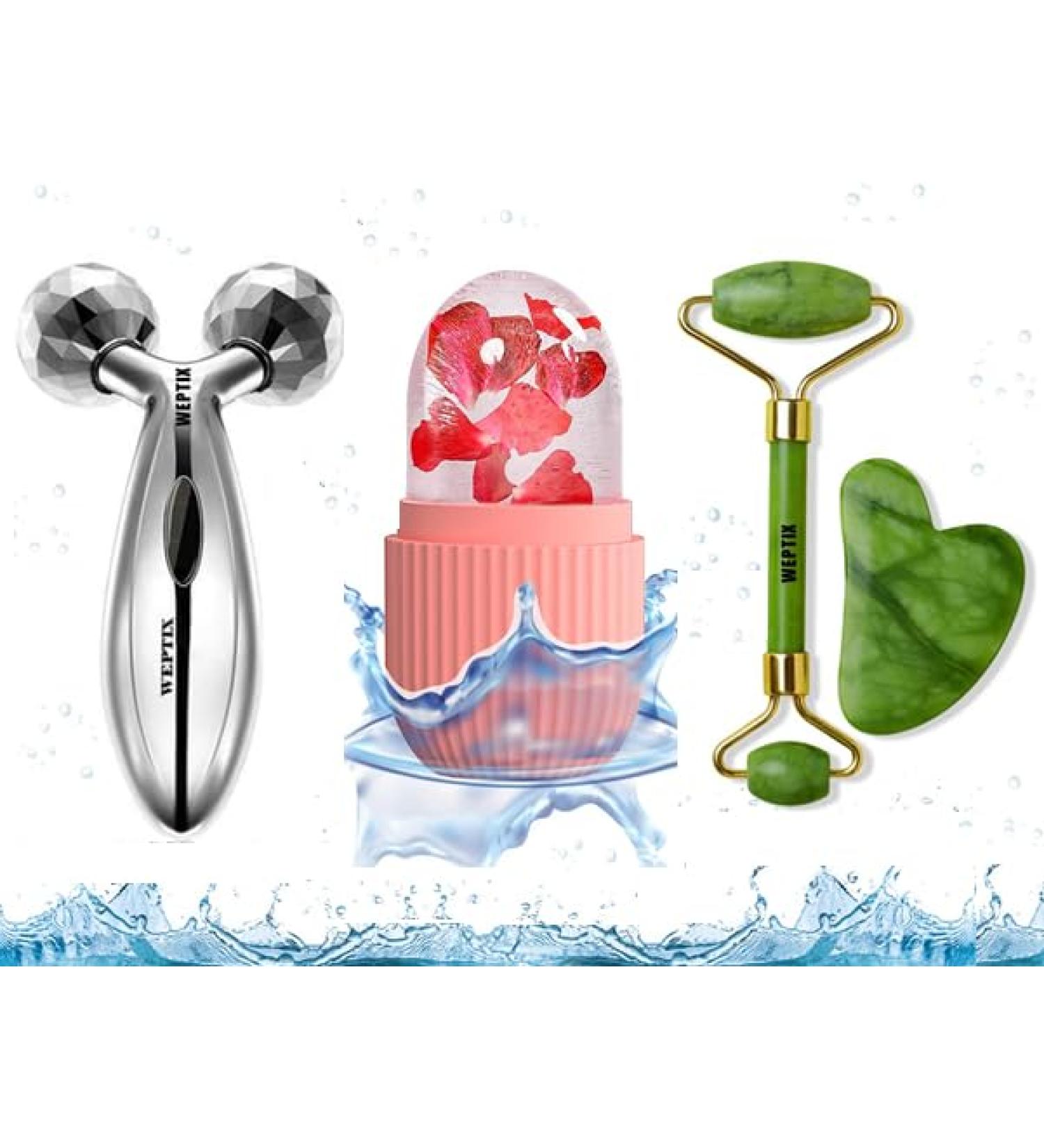 3D Manual Jade Roller & Gua Sha Set - Natural Anti-Aging Face & Body Massager for Radiant Skin | Shop Now Internationally - Buy Online on GoSupps.com