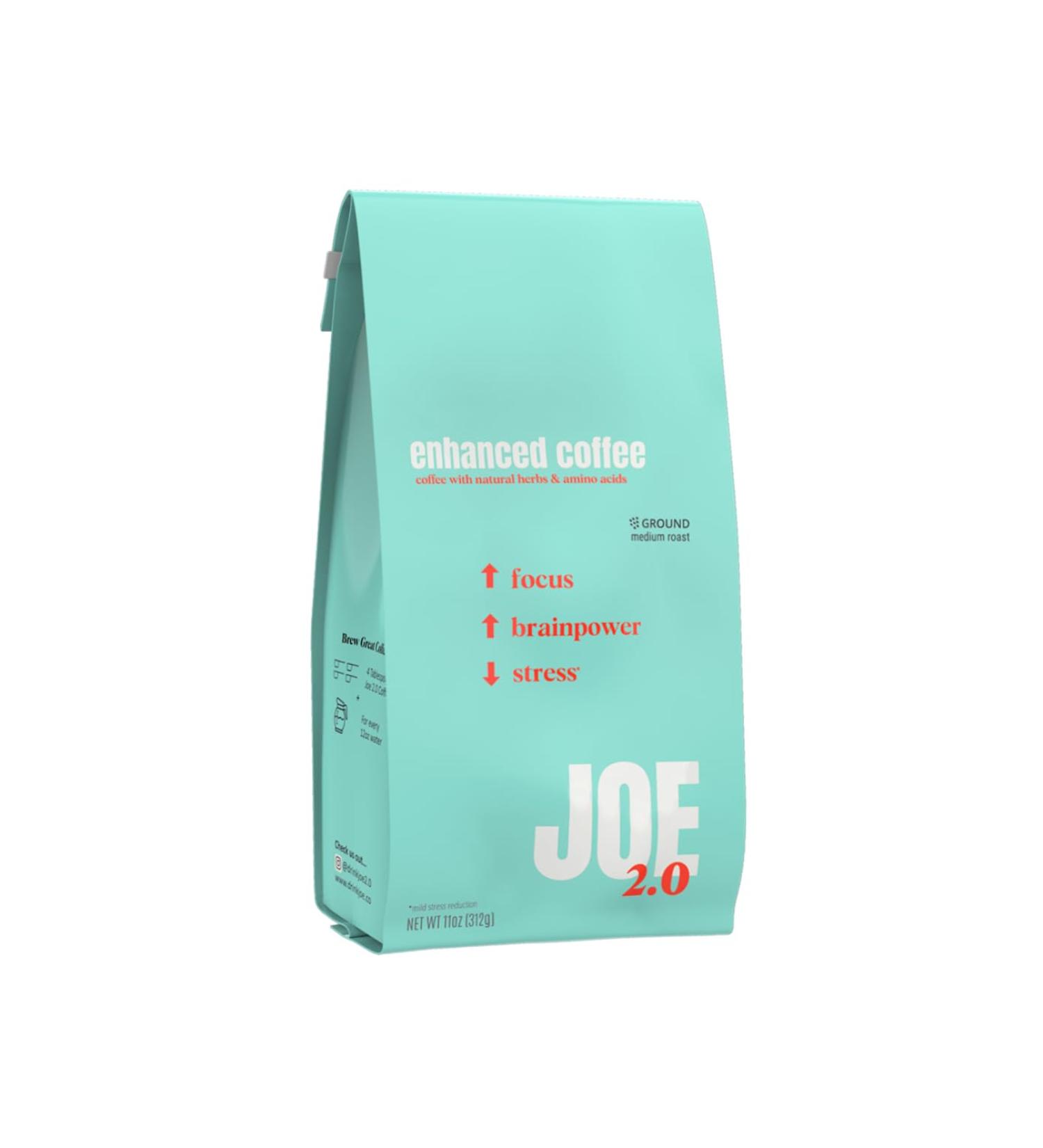 Joe 2.0 - Mushroom Coffee with Lion s Mane & Ashwagandha Nootropic Ground Coffee for Focus Calm Energy & Clarity Joe 2.0 Medium Roast 20 Servings (11 oz) Ashwagandha & Lion's Mane Coffee (Pack of 1) - Buy Online on GoSupps.com