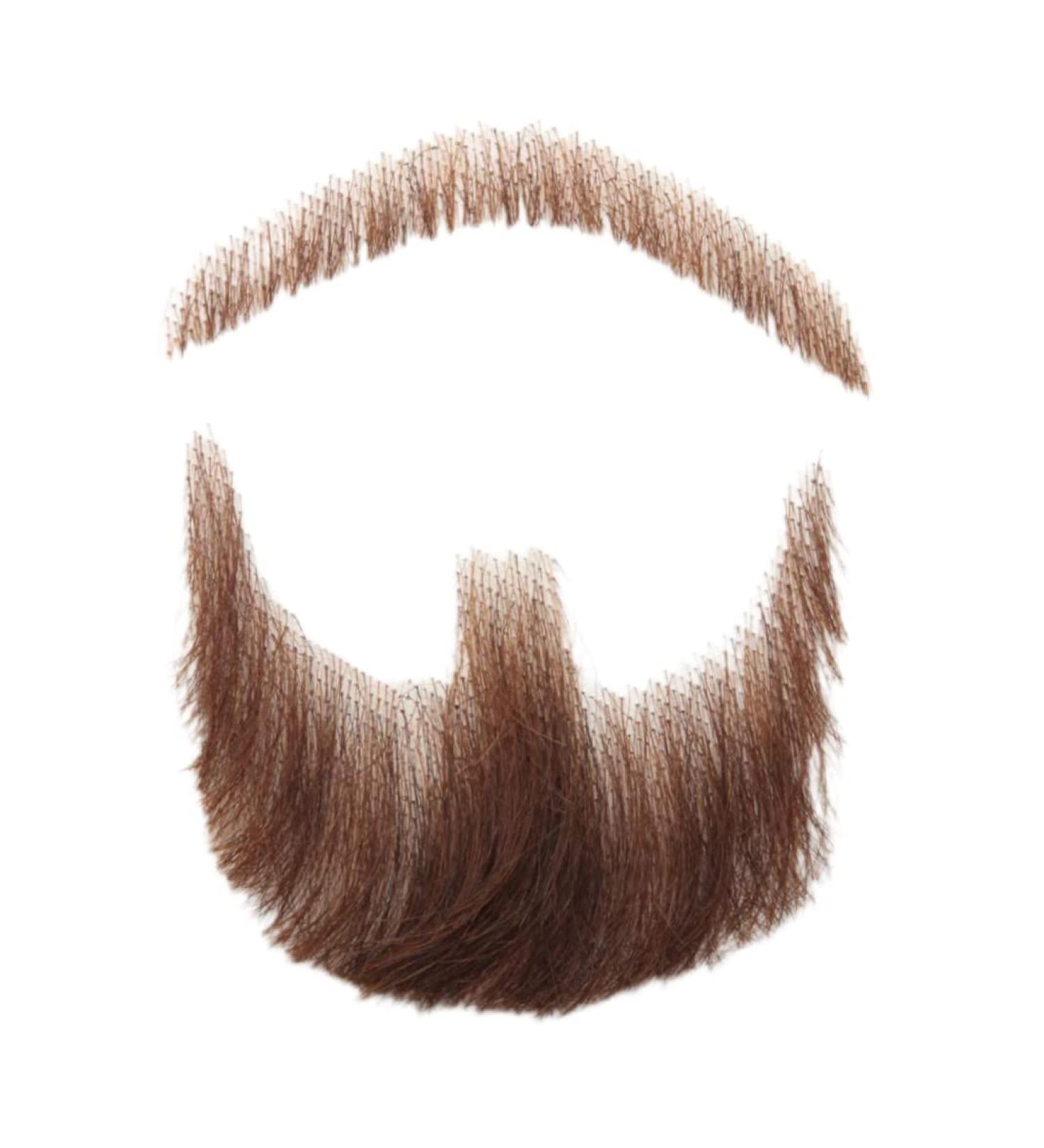 Fake Mustache Face Beard for Adults Realistic Makeup Costume Lace Man Beards Brown for Halloween Costumes - Buy Online on GoSupps.com