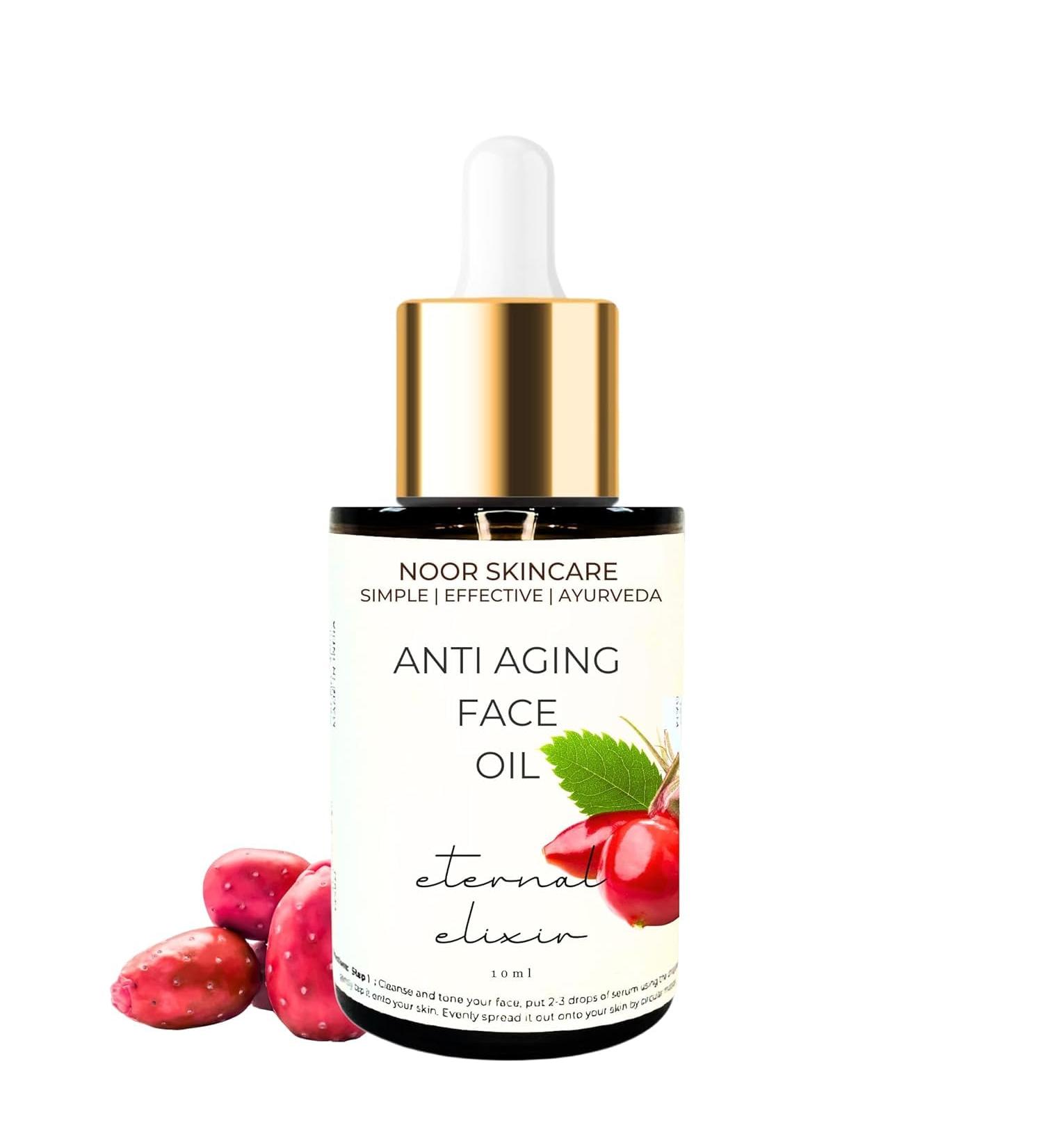 Noo r Skincare Face Oil for Glowing Skin & Gua Sha Massage 100% Natural with Rosehip Jojoba Argan & Vitamin E Anti Aging Night Serum for Skin Tightening & Fine Lines Women/Men (10ml) - Buy Online on GoSupps.com