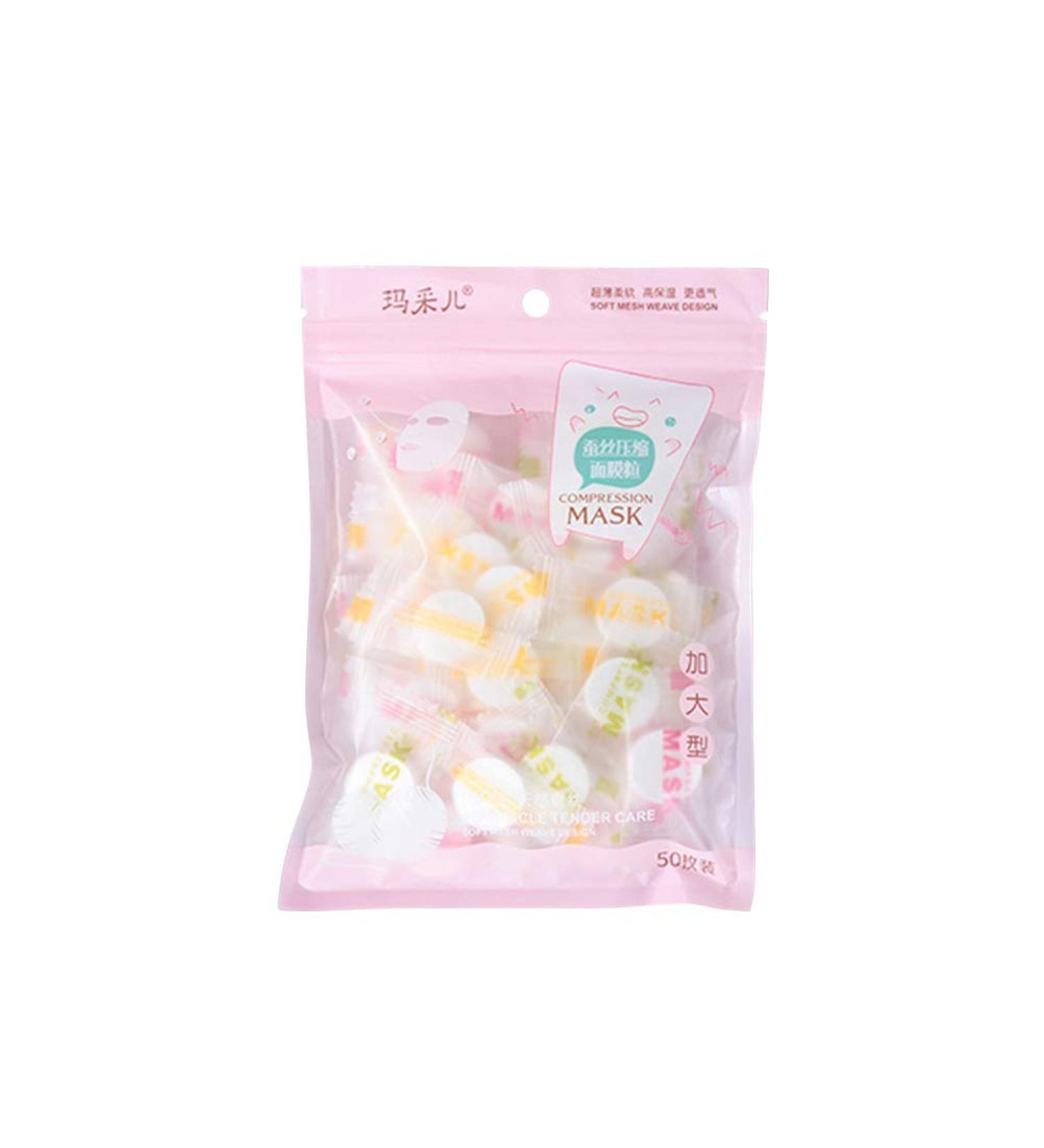 Lurrose 100 PCS Ultra-Thin Silk Facial Masks - Natural DIY Skin Care - Compressed White Masks for Glowing Skin - Buy Online on GoSupps.com