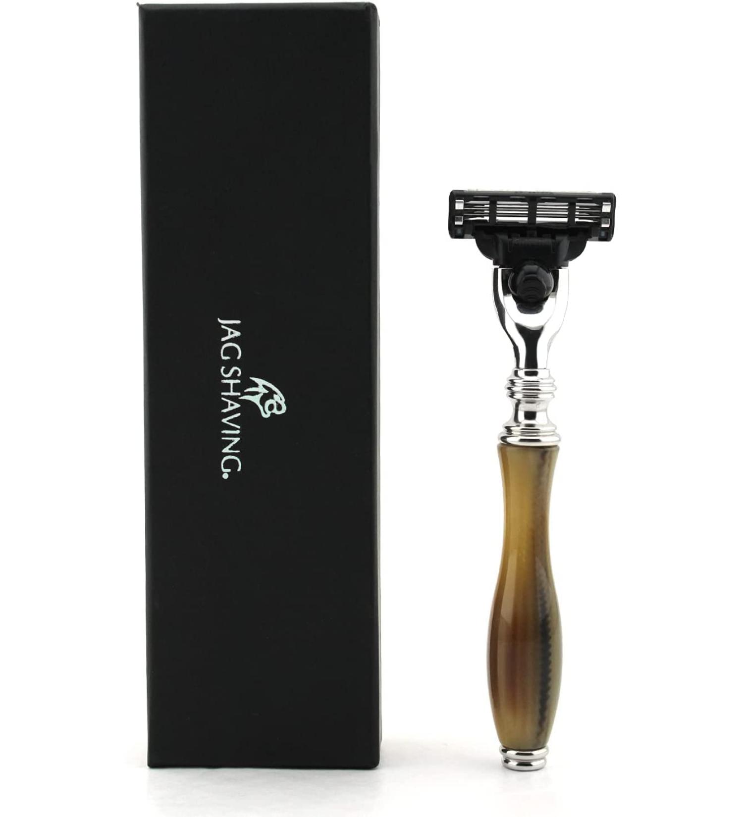 3-Edge Shaving Razor for Men - JagShaving | Premium Resin Handle International Shipping Available - Buy Online on GoSupps.com