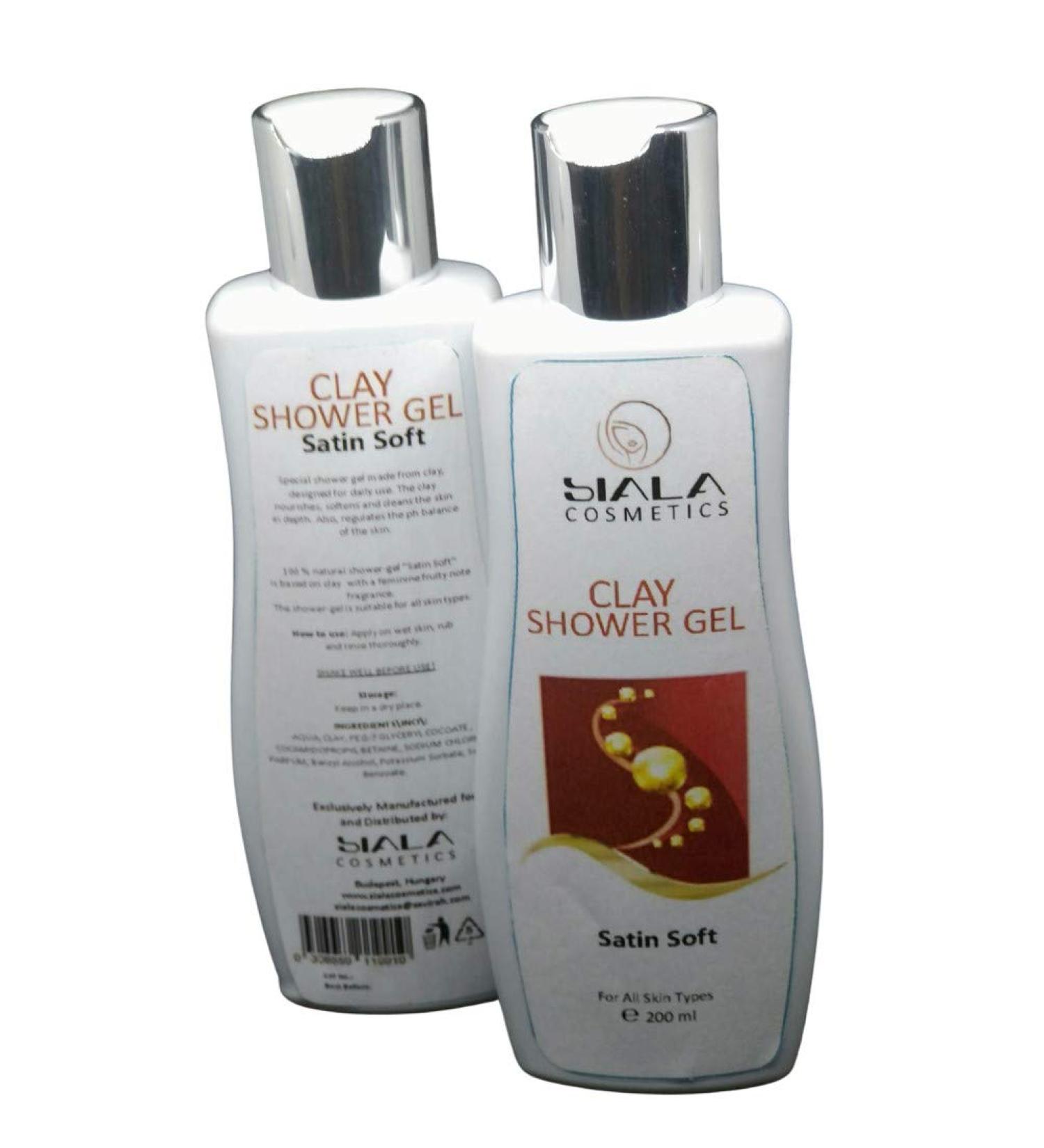 Clay Moisturising Shower Gel Satin Soft / Hydrate Nourish Body Wash/PH Balance / 100% ingredient Natural No Animals Testing Cruelty Free - Buy Online on GoSupps.com