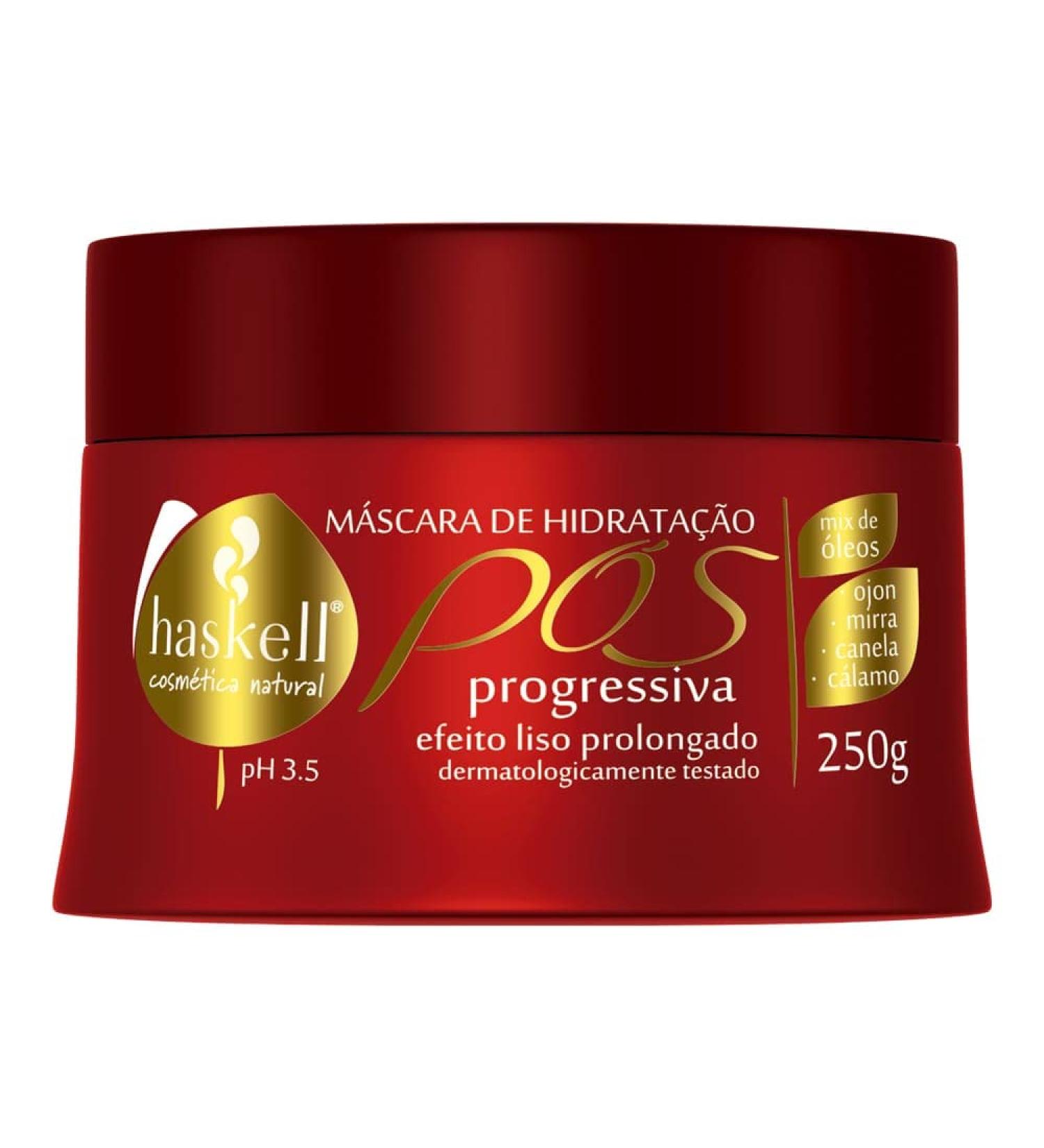 Haskell - Linha Pos Progressiva - Mascara Efeito Liso 250 Gr - (Post-Hair Straightening Collection - Post-Hair Straightening Mask Net 8.81 Oz)