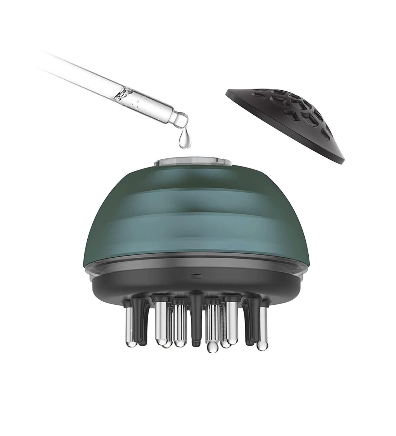 Kimairay 2 in 1 Scalp Massage Brush & Applicator Bottle | Deep Green Head Massager for Hair Treatment with Essential Oils - Buy Online on GoSupps.com