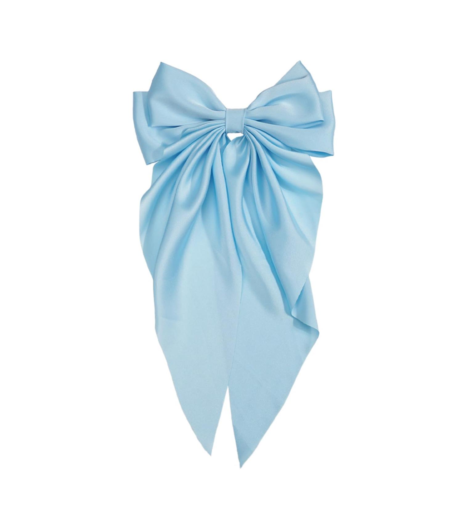 Ling & Bai Women Girls Large Hair Bow Teens 7 Inch Big Satin Hair Bow Clip Hair Barrettes Hair Accessories (Blue) - Buy Online on GoSupps.com