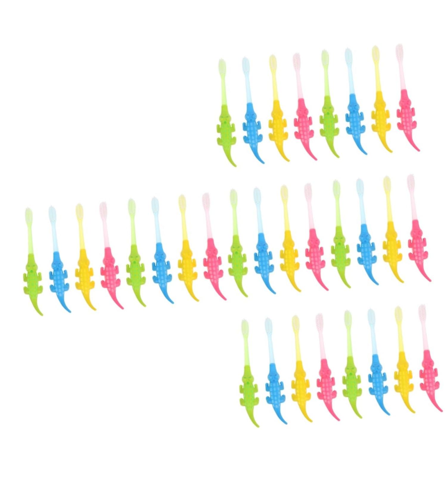Healeved 32 Stk Little Crocodile Toothbrush - Cute Children's Baby Toothbrush for Effective Teeth Cleaning | Cartoon Design Ideal for Kids - Buy Online on GoSupps.com
