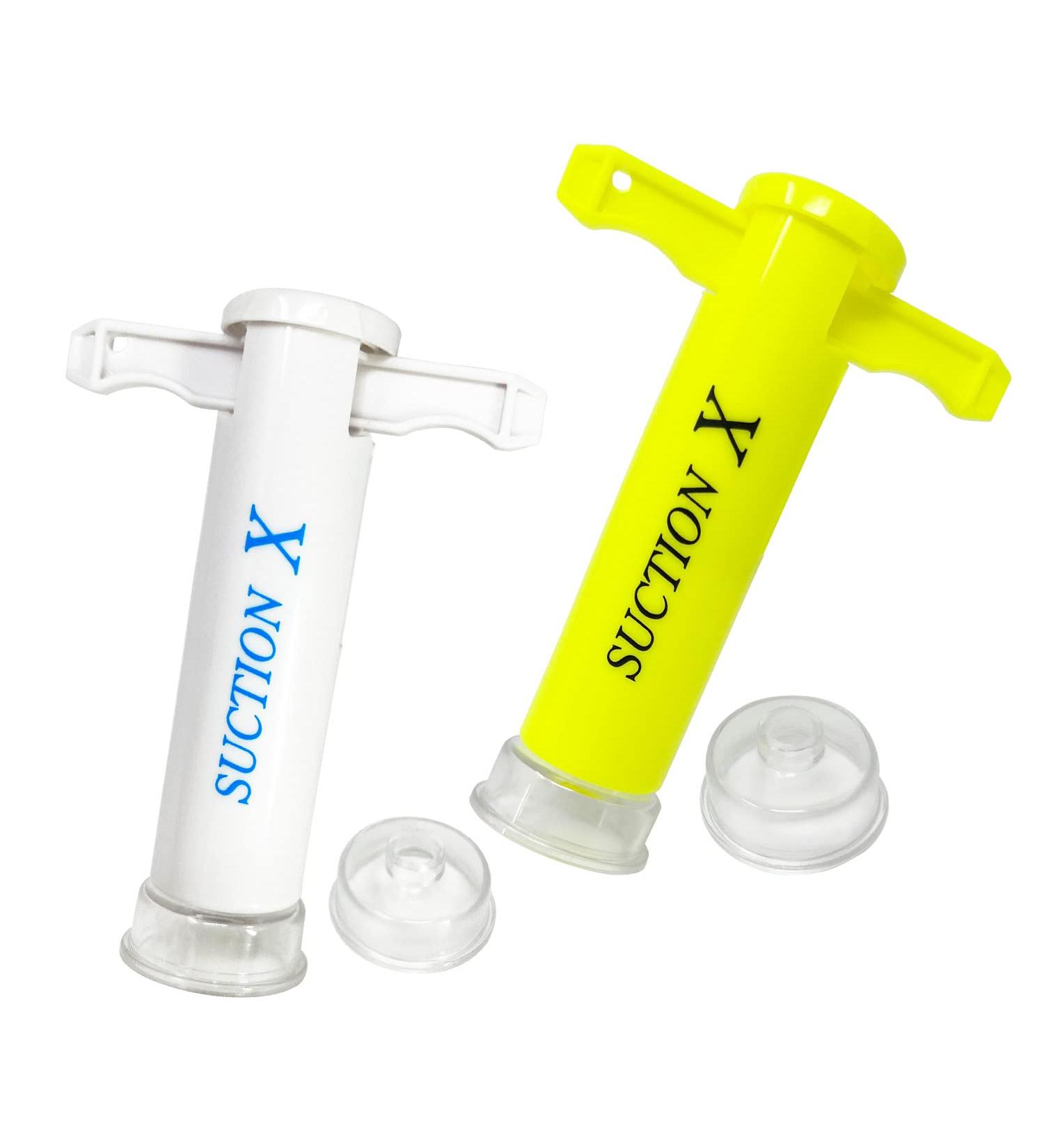 2pc Y&W Suction-X Visible Suction-Power Extra Cup Available Patented Lock Handle Bug Bite Tool Poison Venom Remover Hands Free/Chemical Free to Mosquito Bites/Reusable Insect Bite Tool Yellow and White - Buy Online on GoSupps.com