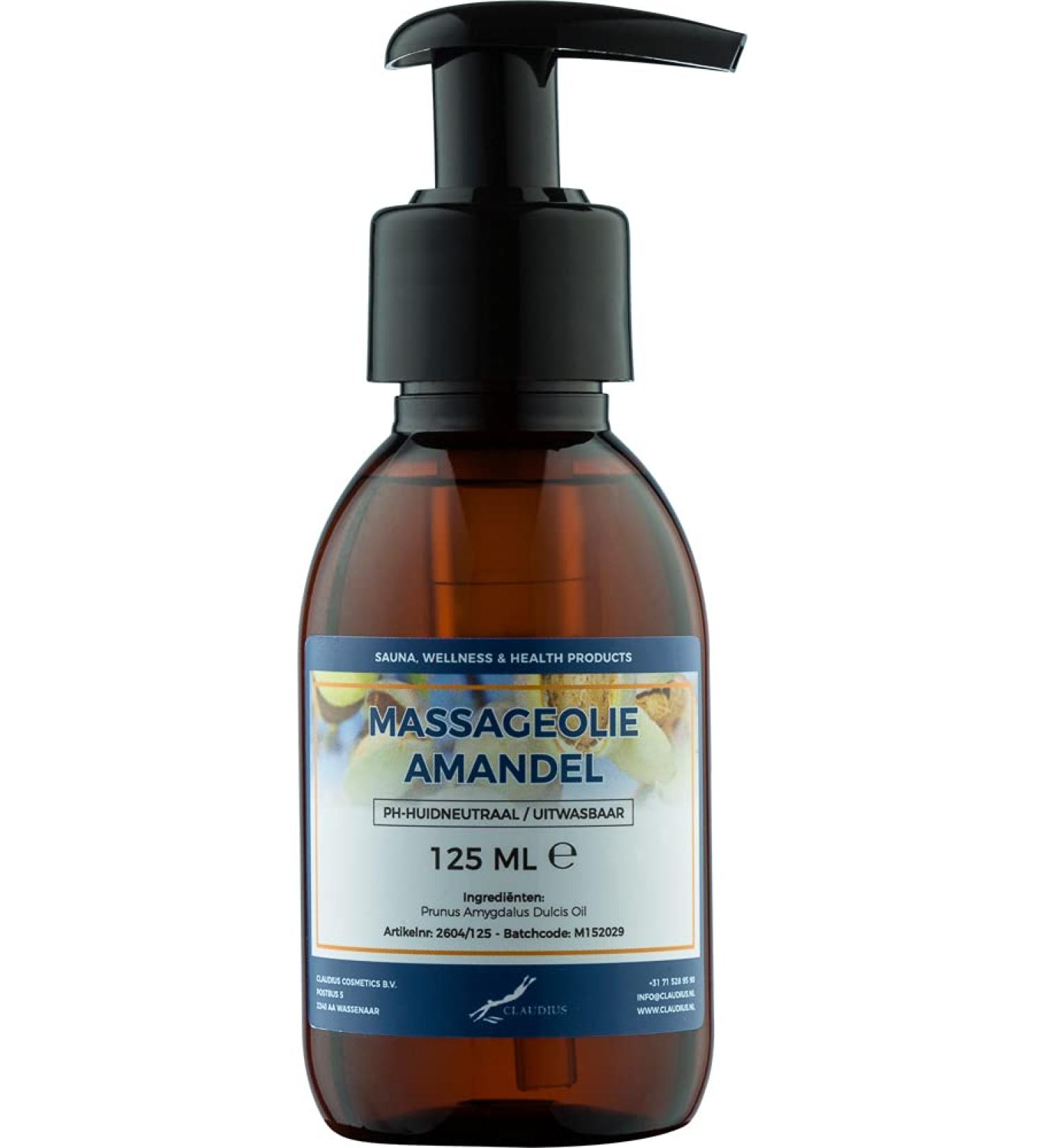 Massage oil almond oil - 100% natural - 125ml with pump