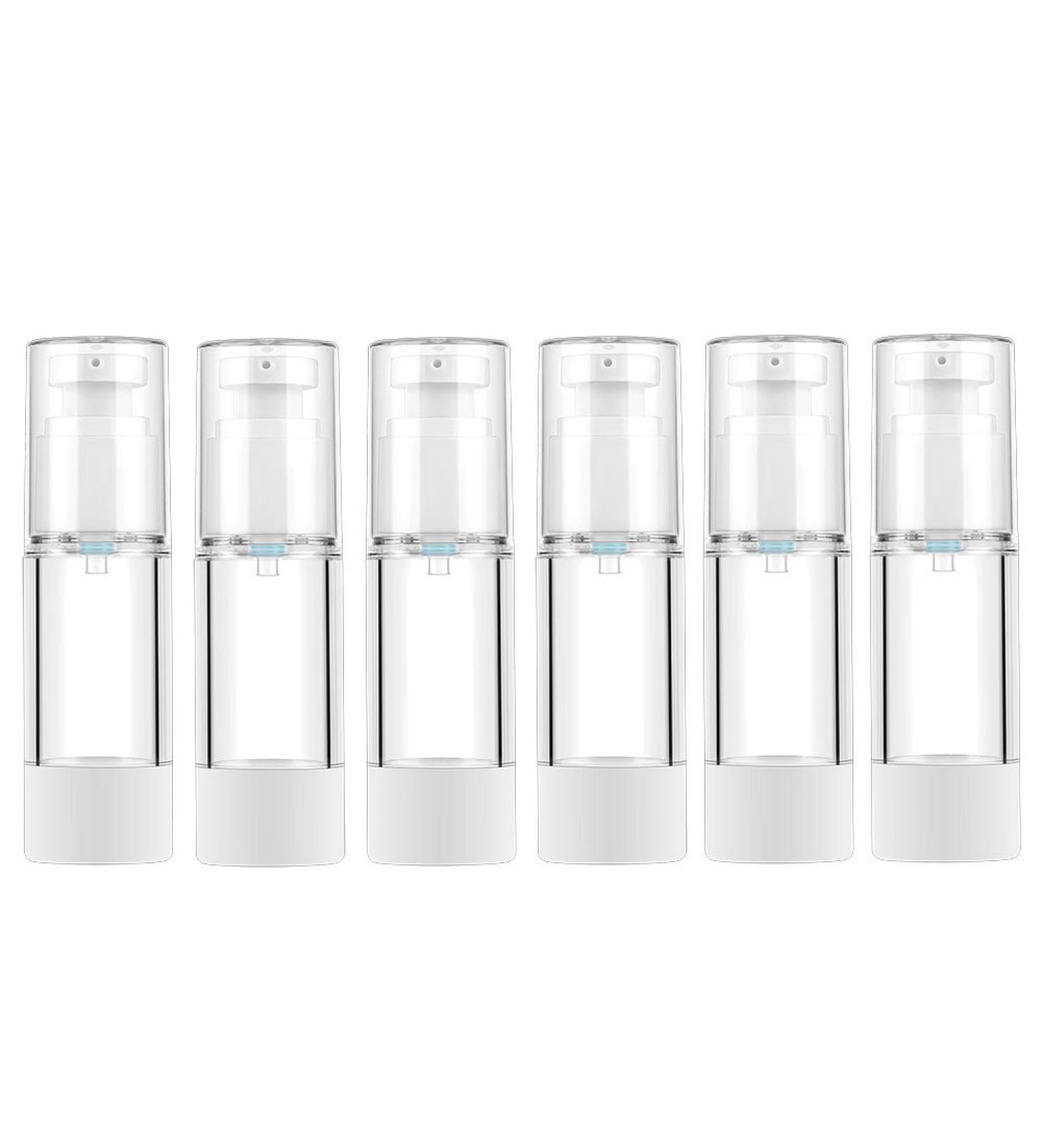 LONGWAY 1 Oz Clear Airless Cosmetic Cream Pump Bottle - Pack of 6 | Travel Size Dispenser for Shampoo & Foundation - Buy Online on GoSupps.com