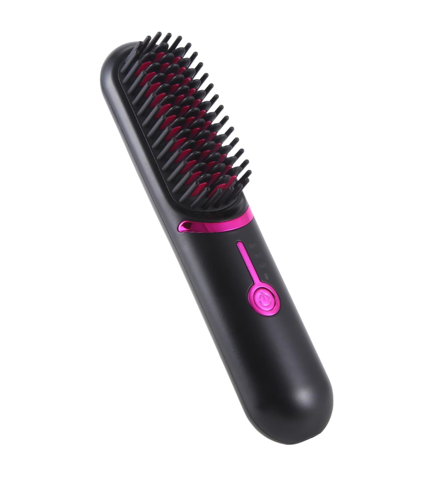 Buy Wireless Electric Hair Straightener Brush - Portable Rechargeable Cordless Hair Comb for Effortless Styling - Buy Online on GoSupps.com
