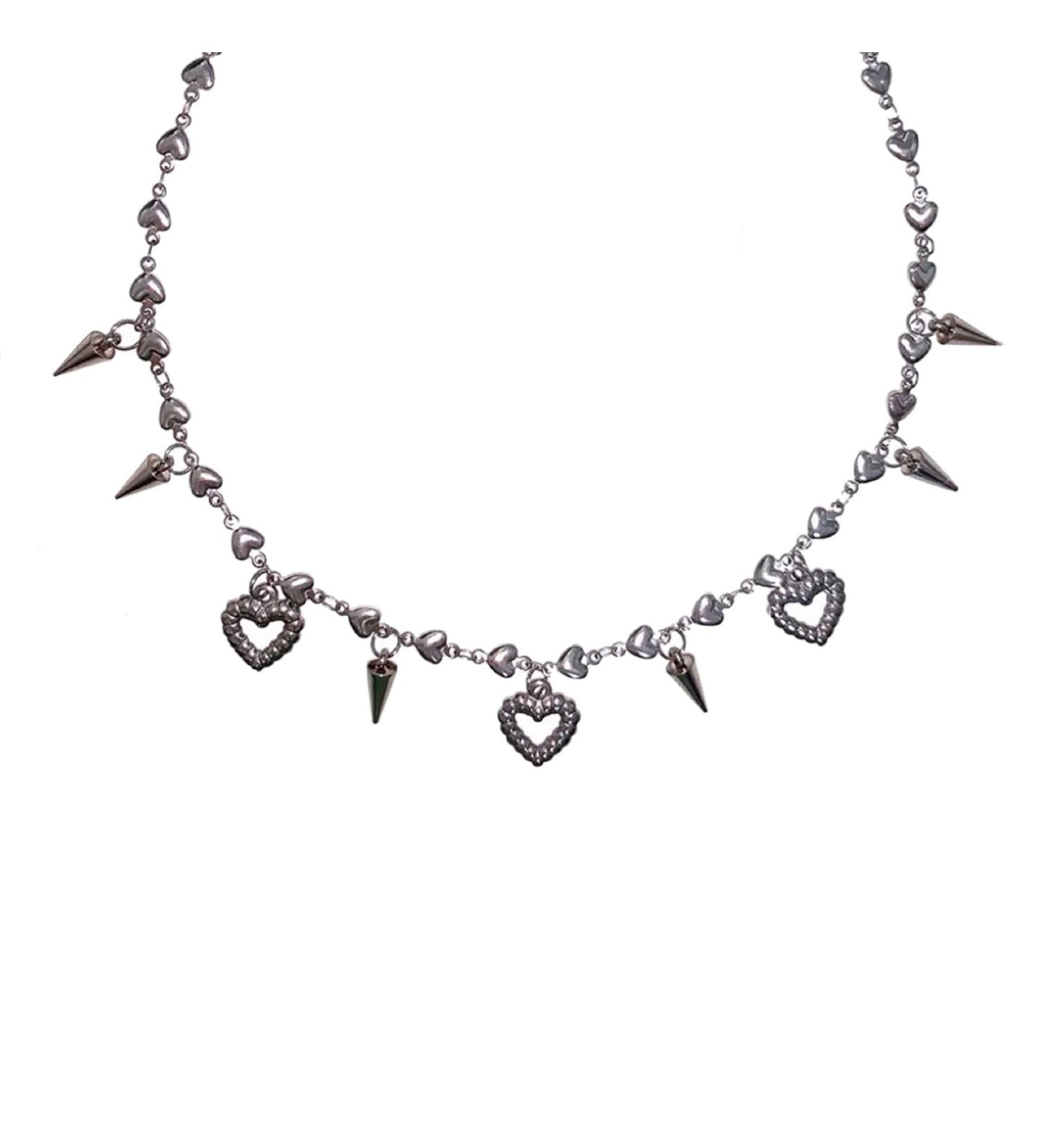 Oralgo Heart-Trailer Necklace | Trendy Punk Choker Chain for Women & Girls | Versatile Metal Accessory - Buy Online on GoSupps.com