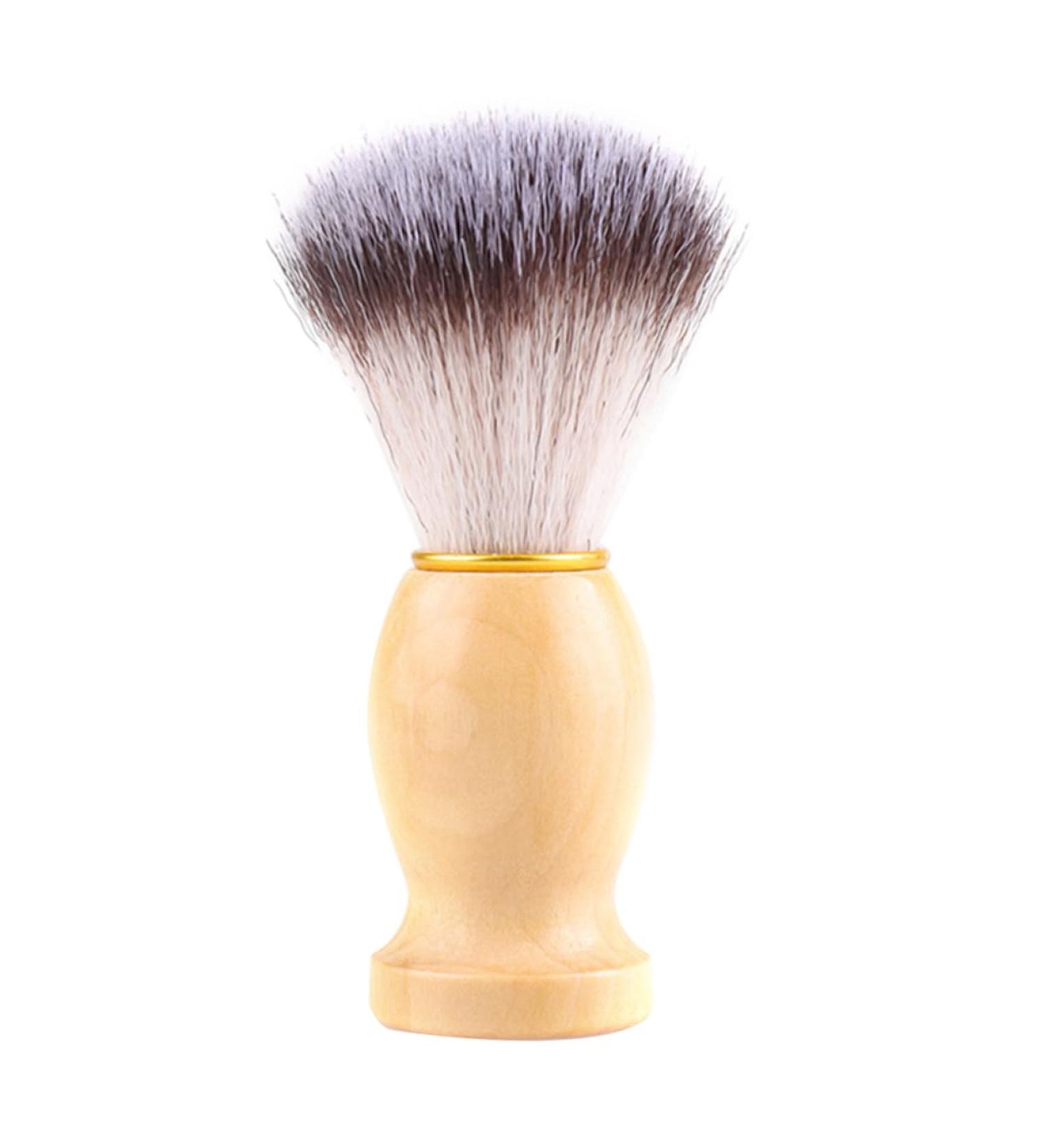 Minkissy Wooden Handle Razor Brush - Vintage Beard Shaving Brush for Household Care | Premium Lotus Tree Design - Buy Online on GoSupps.com