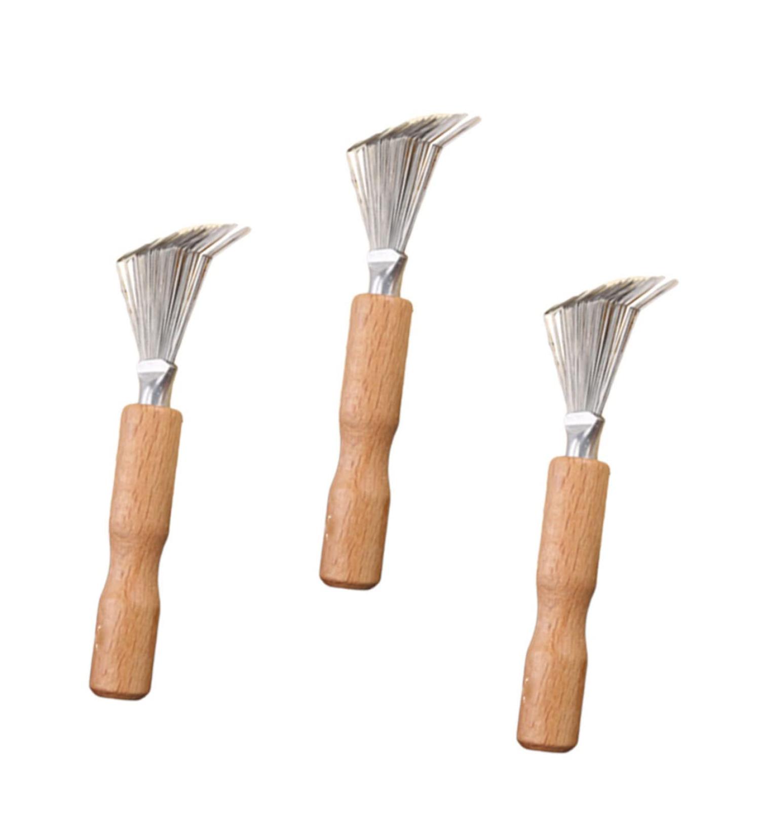 Shop Minkissy Cleaning Brush Set - 3 Piece Ergonomic Wire Accessories for Home & Salon - Mini Yellow Bristle Cleaner Tool - Buy Online on GoSupps.com