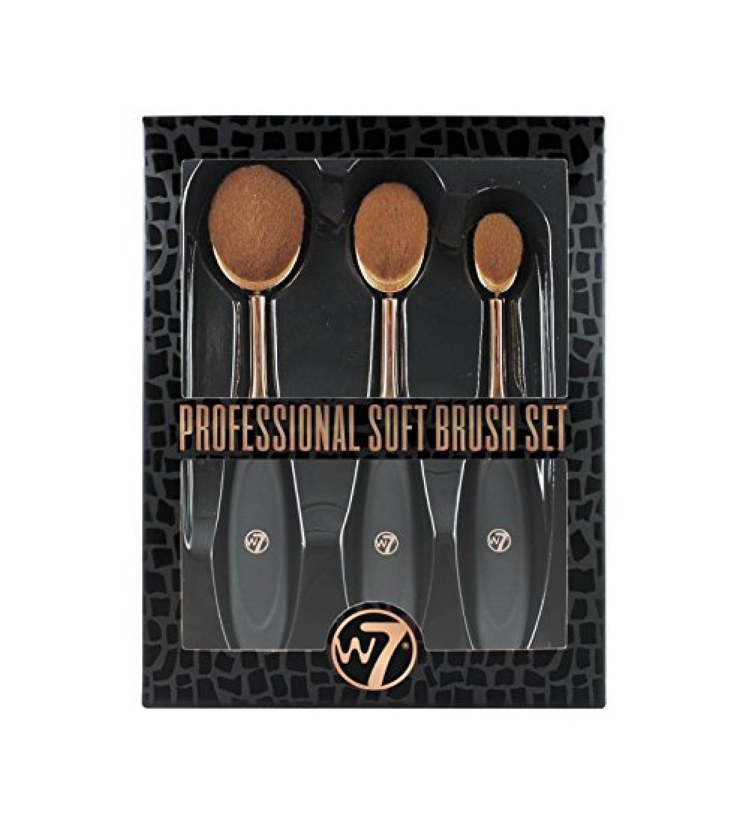 W7 Cosmetics professional soft brush 3-piece brush set