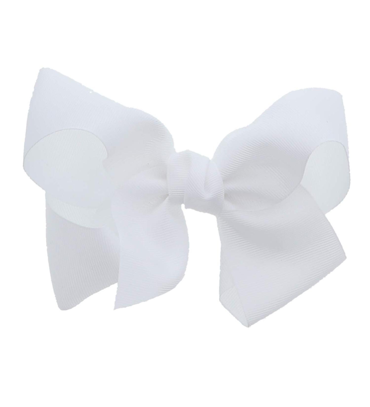 White 5.5 Inch Grosgrain Hair Bow Clip for Women and Girls | Stylish Hair Accessory - Buy Online on GoSupps.com