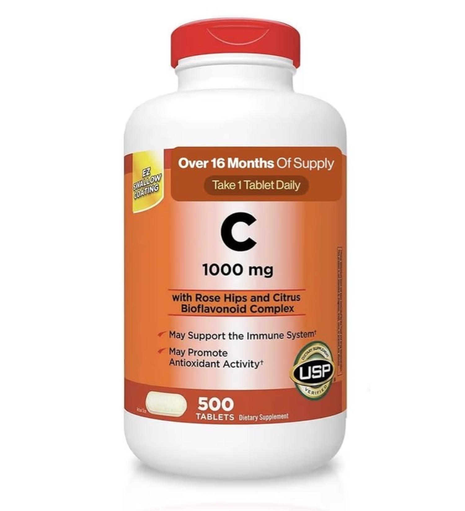 Extra Strength Vitamin C 1000 mg 500 Count Immune & Antioxidant Support Daily Dietary Supplement