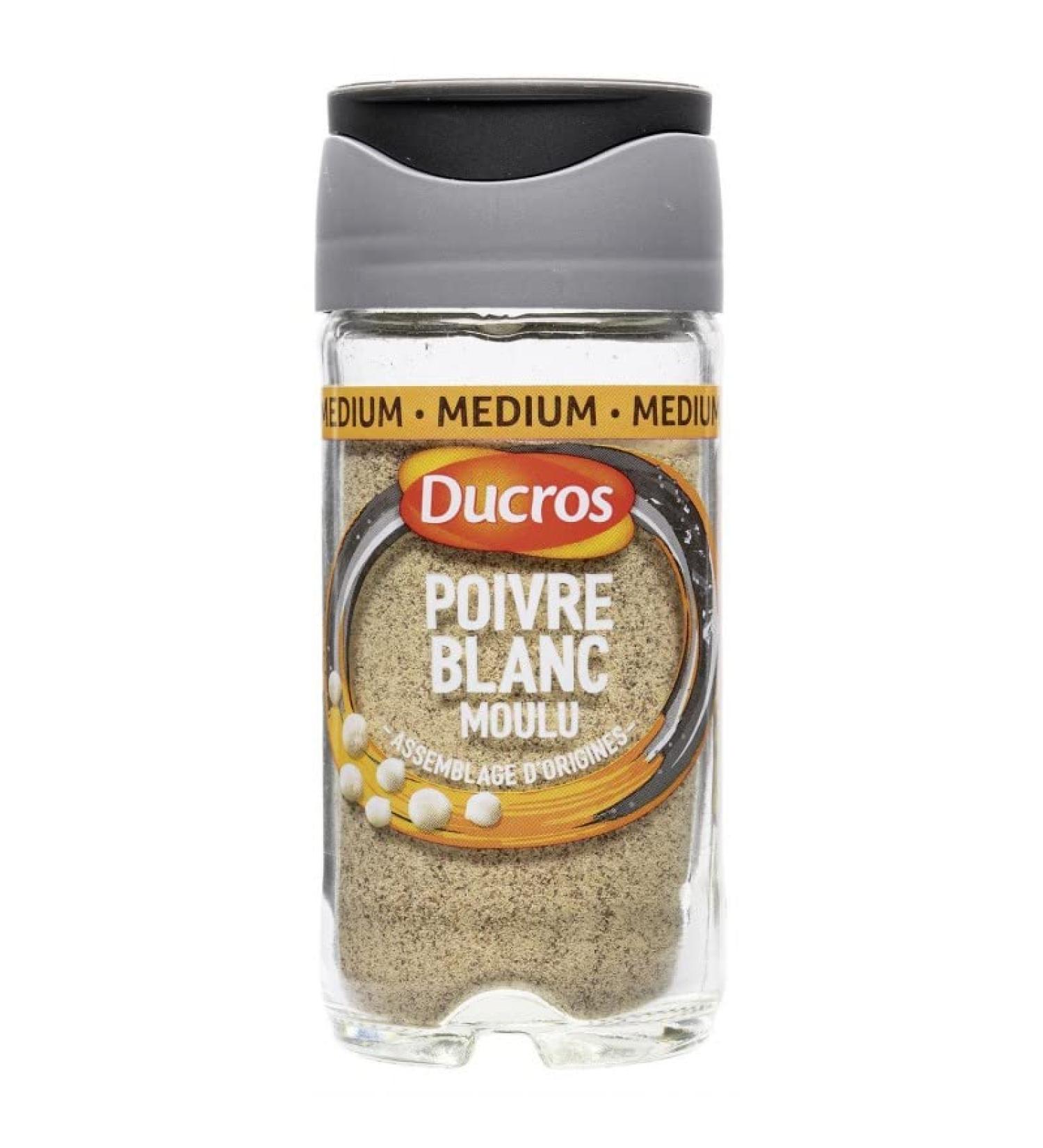 DUCROS Poivre Blanc Moulu Classique N 8 - Saveur et Fra cheur garanties - 36g id al pour vos plats maison - Herbes et pices. - Le Lot De 4