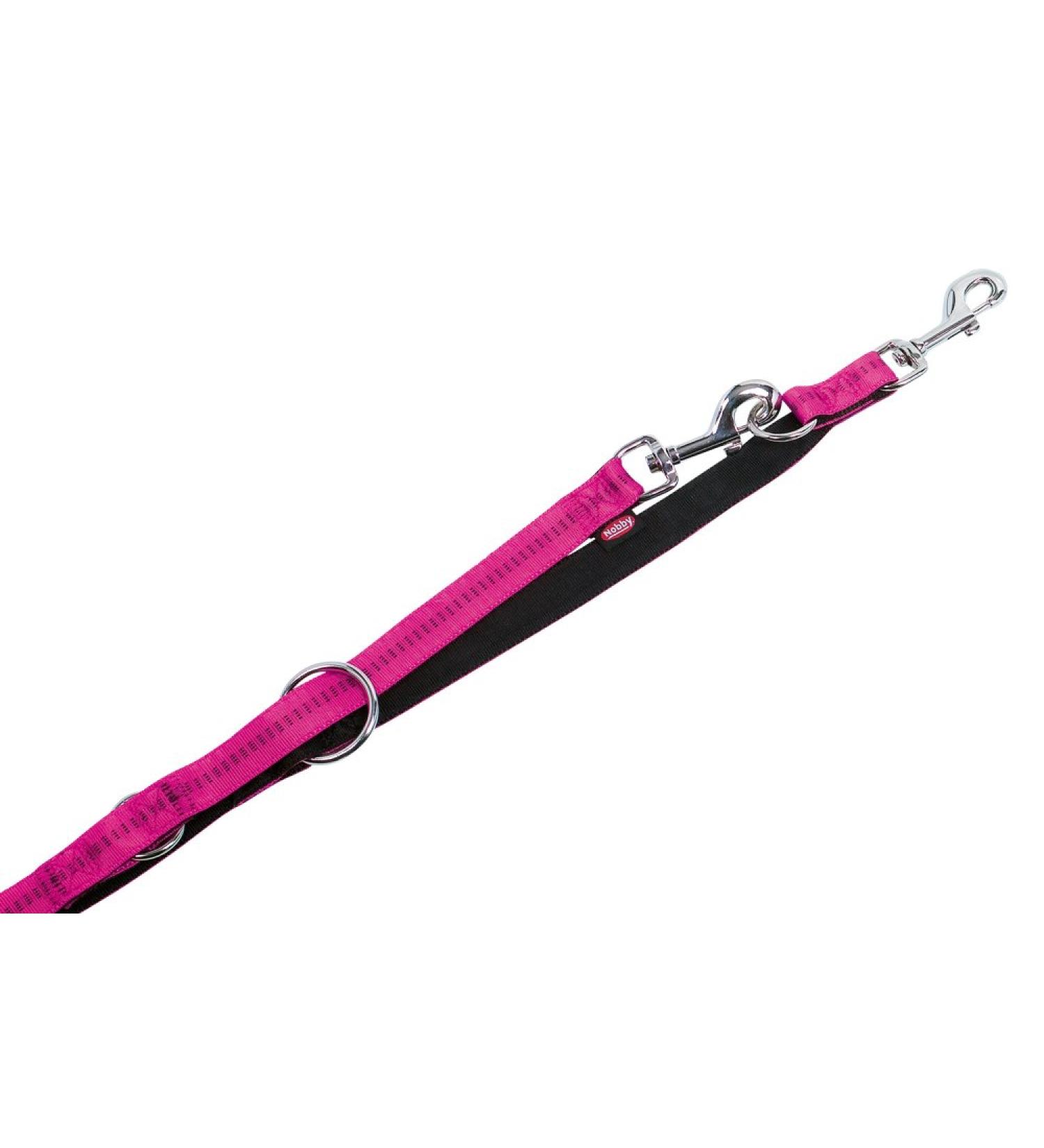 Nobby Leash Soft Grip - Fuchsia/Black 200 cm L 20 mm W | Premium Dog Leash for Comfortable Walks - Buy Online on GoSupps.com