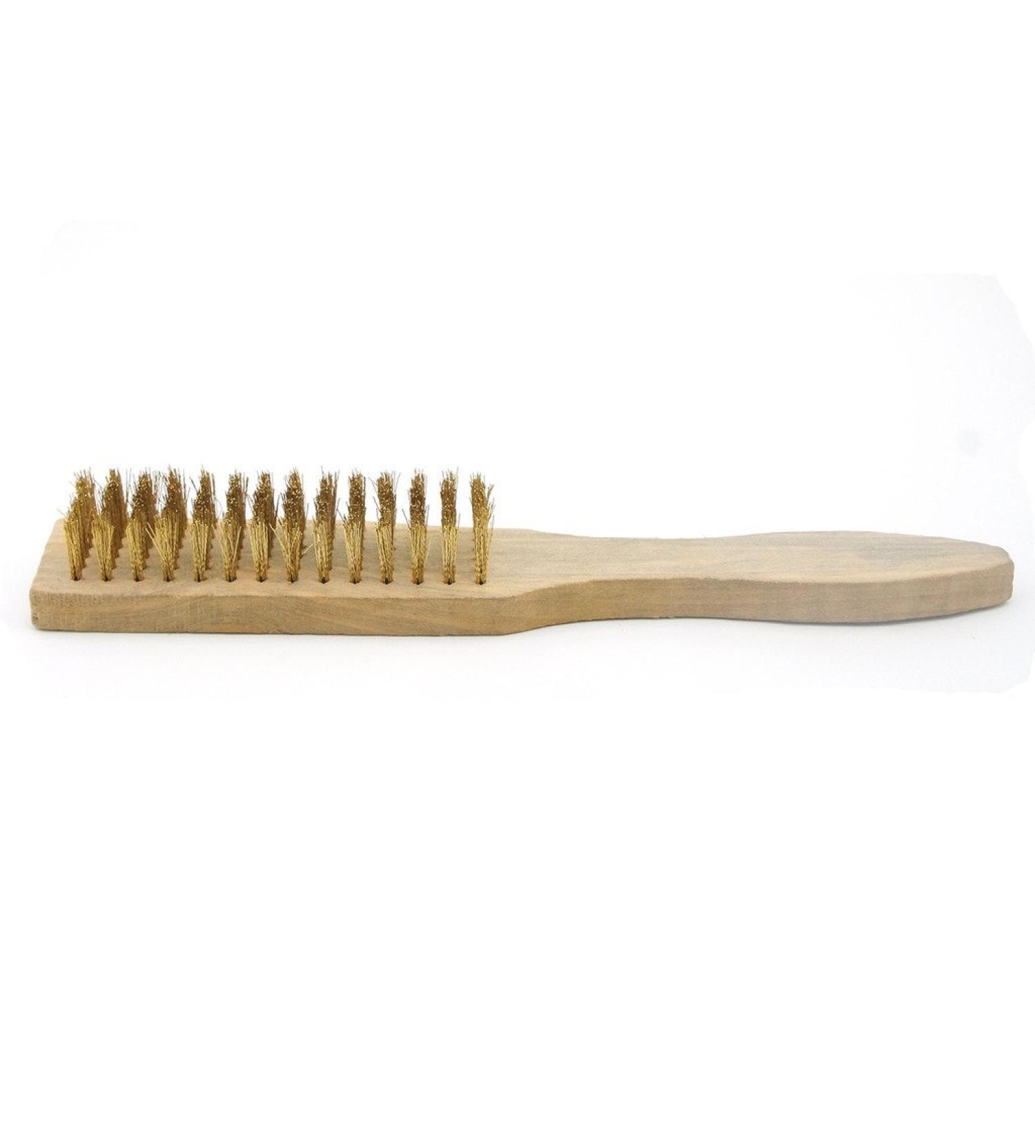 HAND Wire Brush Wooden Handle Brass Bristle Suede Shoe Brush - Buy Online on GoSupps.com