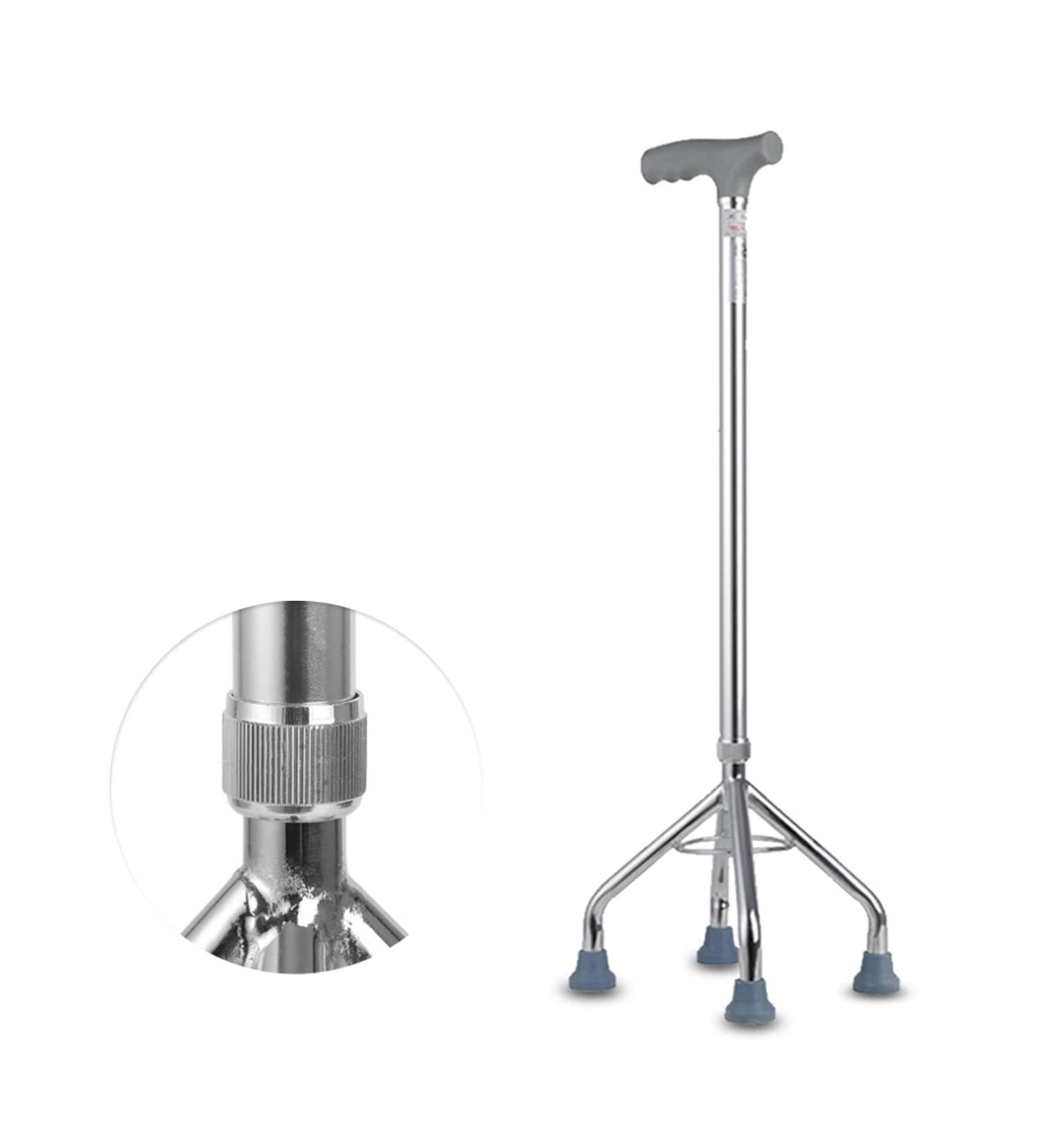 Lightweight Four Legged Cane with Soft Grip Handle Height Walking Stick with Slip Resistant Rubber Tips Silver Star of Light - Buy Online on GoSupps.com