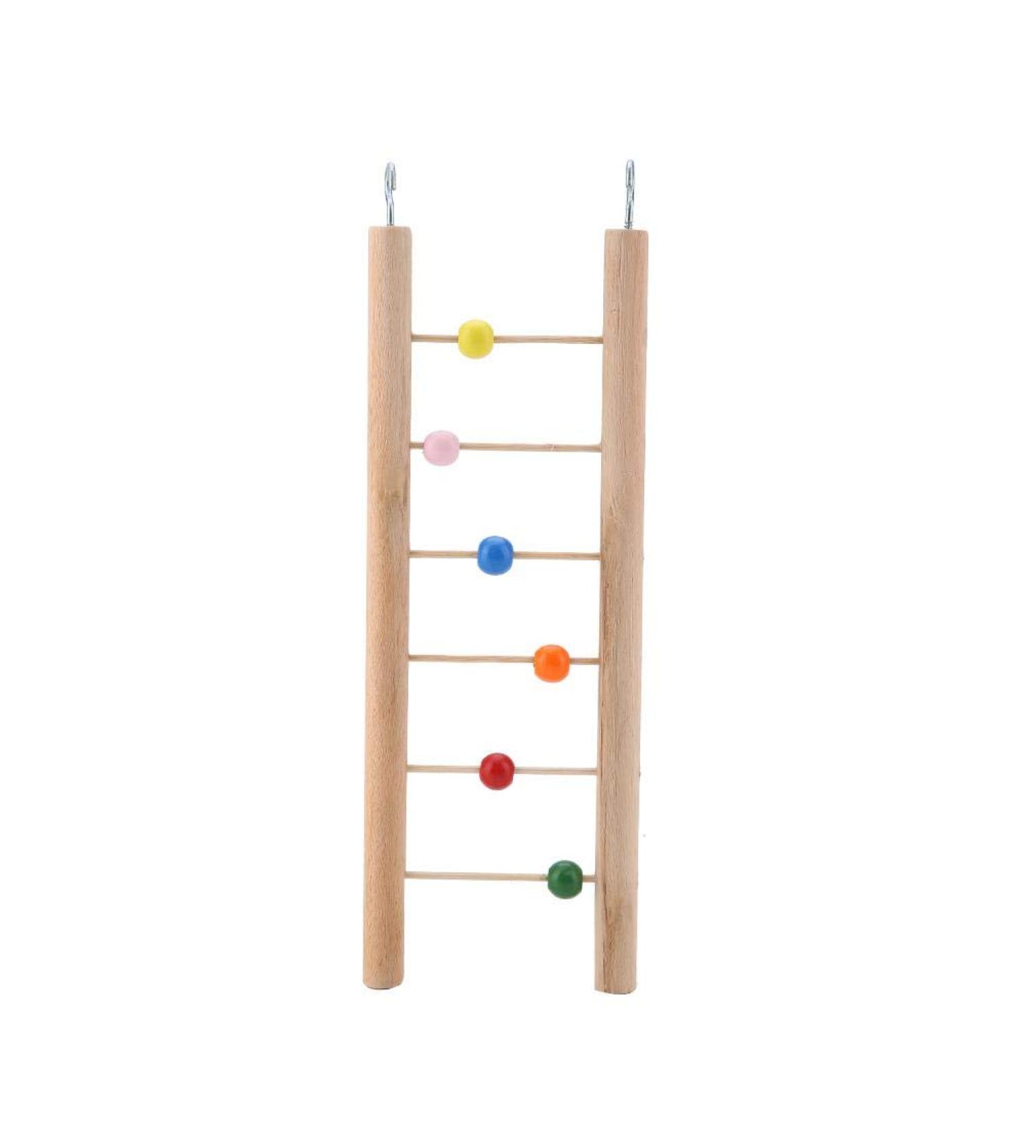 Parrot Wooden Ladder Perch Pet Birds Climbing Hanging Swing Toy for Parakeet Cockatiel Macaw African Grey Cockatoo Lovebird Finch(Beads) - Buy Online on GoSupps.com