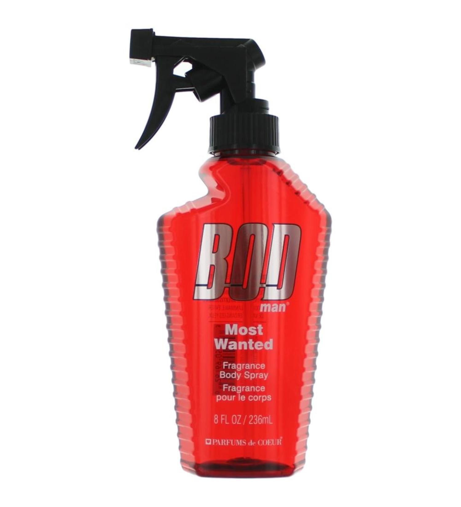 Bod Man Most Wanted by Parfums De Coeur Fragrance Body Spray 8 oz for Men - 100% Authentic
