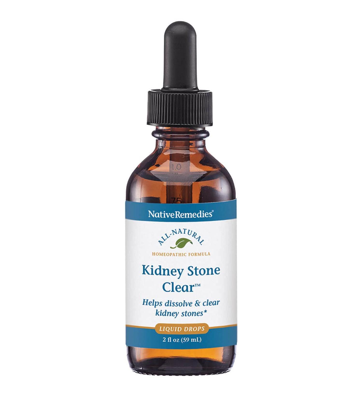 Native Remedies Kidney Stone Clear - Natural Homeopathic Formula for Pain Relief & Stone Dissolving - 2 Fl Oz Bottle - Buy Online on GoSupps.com