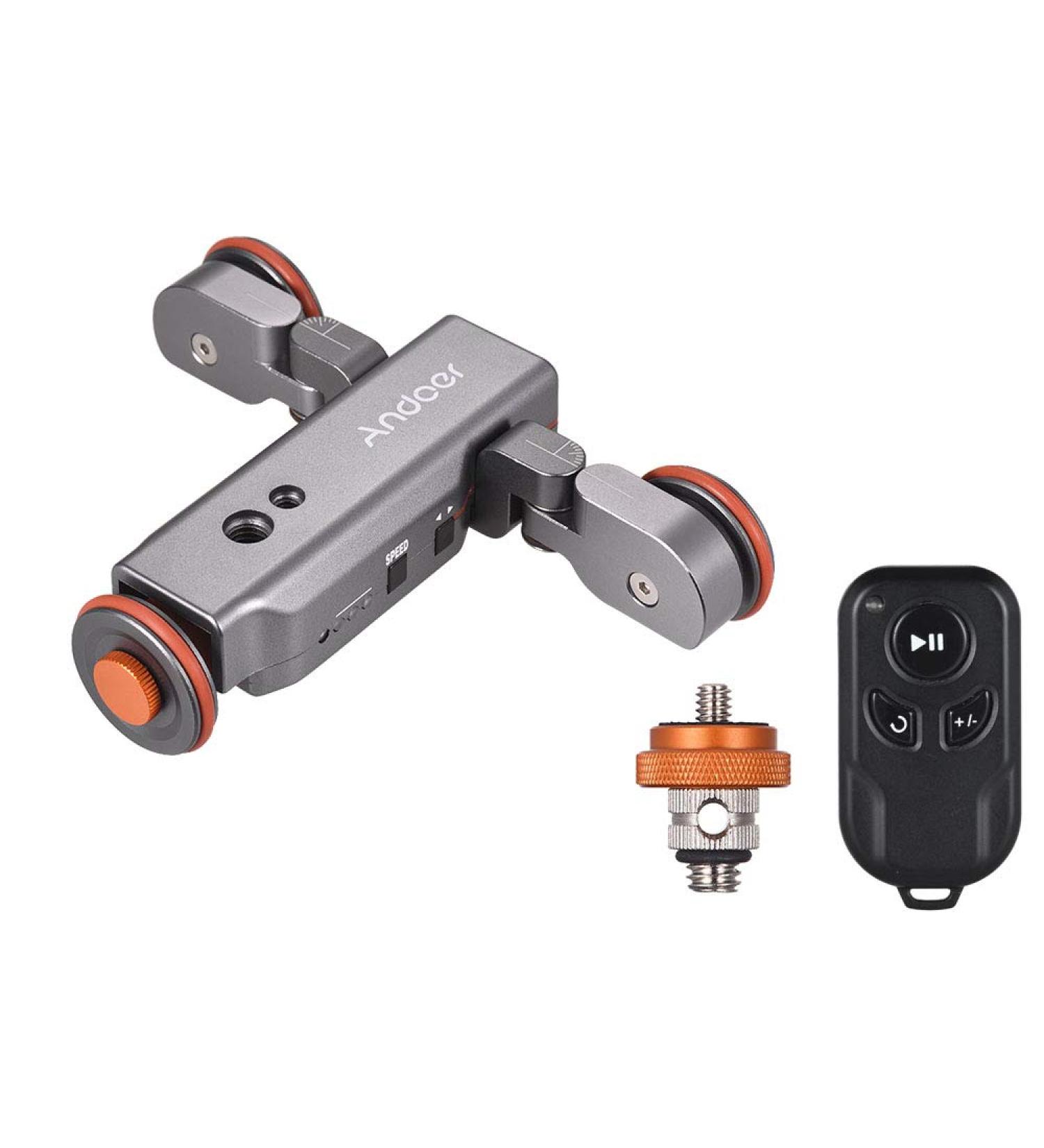 Andoer Track Dolly L4 PRO: Motorized 3-Wheel Camera Dolly with Wireless Remote Control - Gray - Buy Online on GoSupps.com