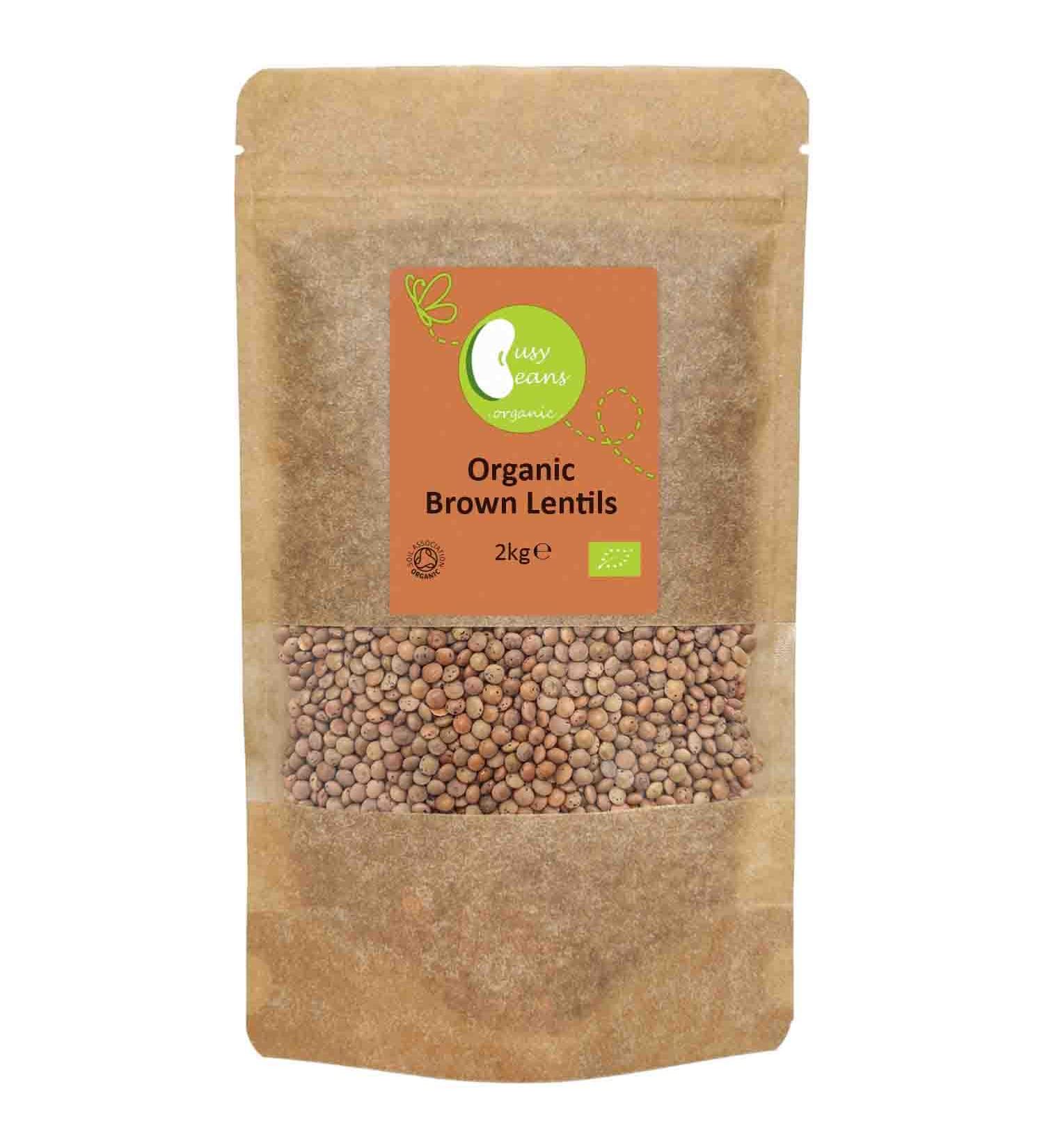 Organic Brown Lentils -Certified Organic- by Busy Beans Organic (2kg) - Buy Online on GoSupps.com