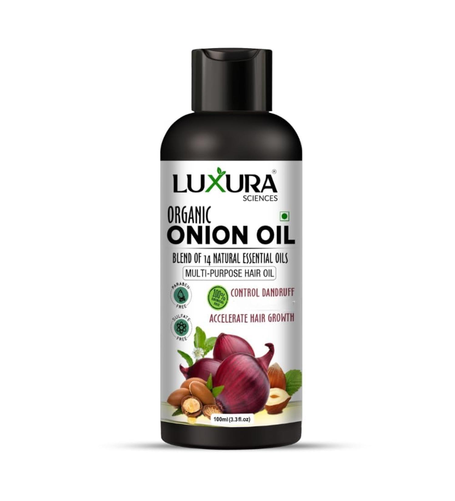 Organic Onion Oil | Controls Hair Loss Dandruff & Helps with Growth | Infused with 14 Essential Oils for Strong Roots | Sulfate-Free Hair Care | 3.38 Fl Oz/100ml 3.38 Fl Oz (Pack of 1)