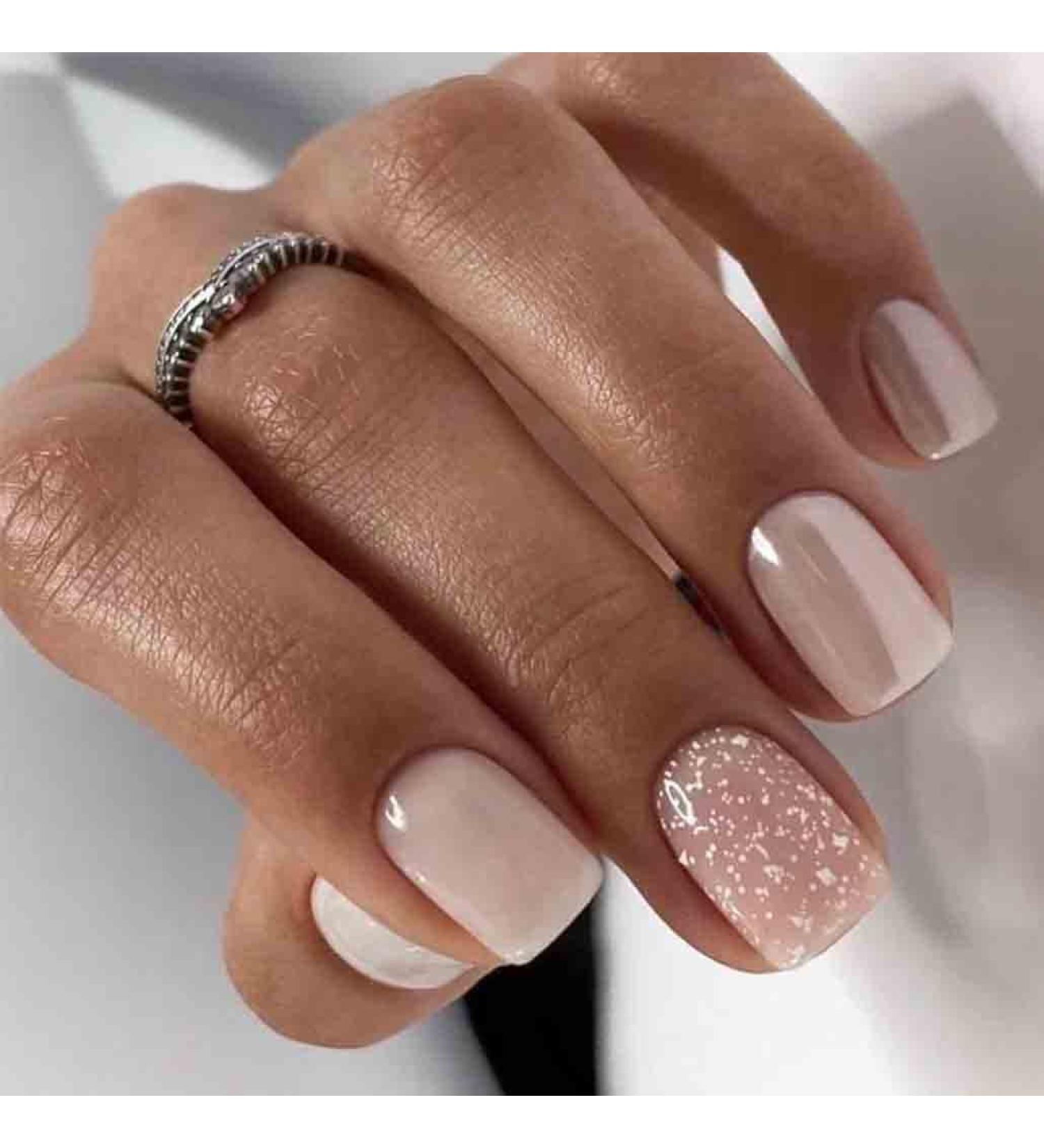Foccna Short Pink Press On Nails - 24 Pcs Glossy Acrylic False Nails for Women & Girls - Buy Online on GoSupps.com