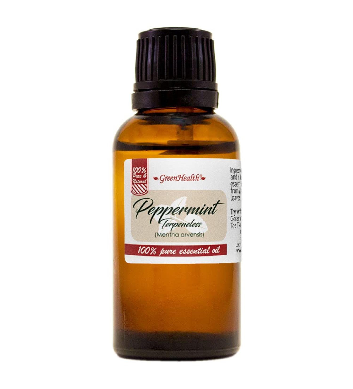 GreenHealth Peppermint Essential Oil (Terpeneless) - 100% Pure & Uncut - Buy Online on GoSupps.com