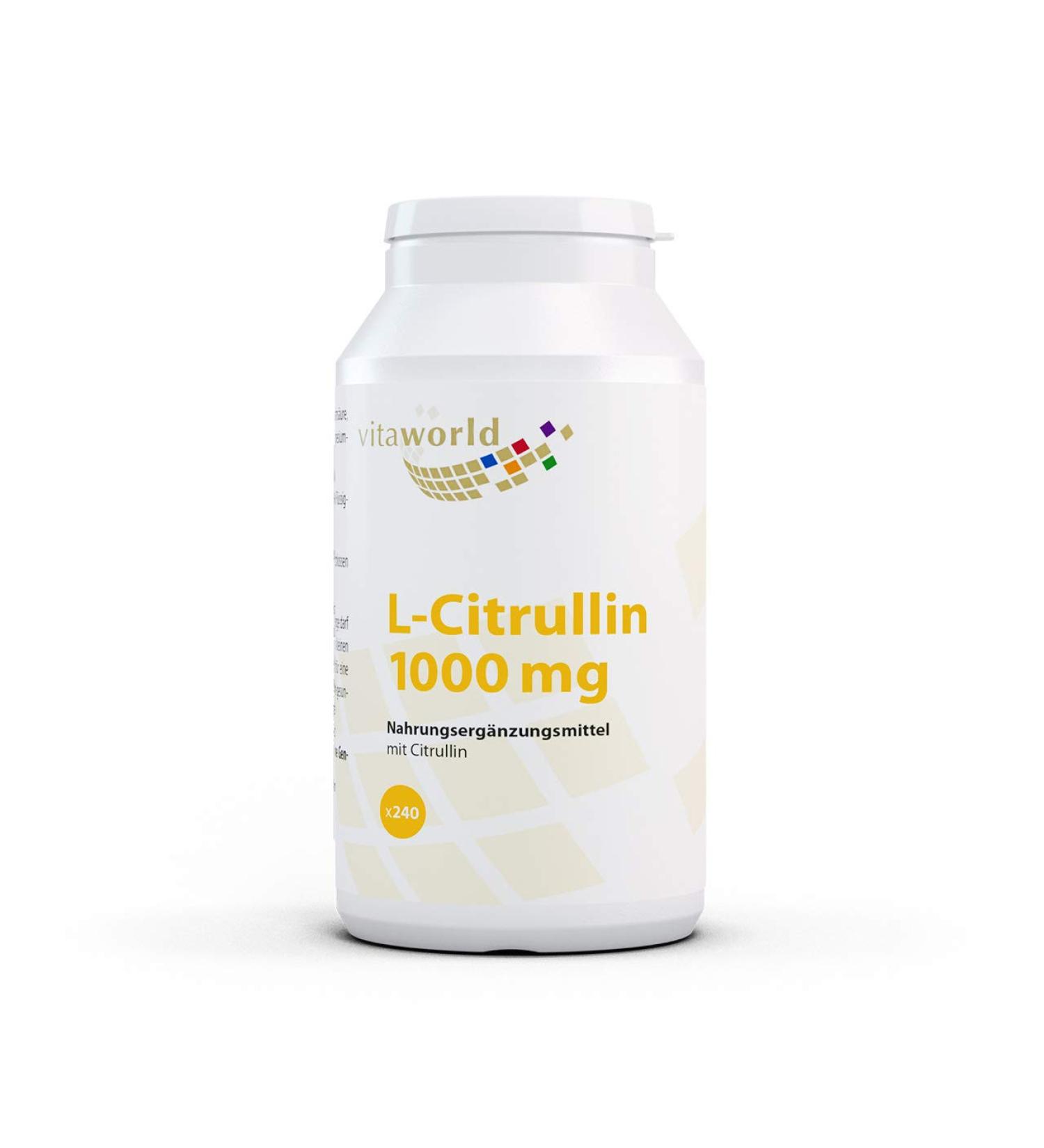 Vita World Pack of 3 L-Citrulline 1000 mg High Dosed 3 x 240 Tablets Vegetarian tablets high bioavailability - Buy Online on GoSupps.com
