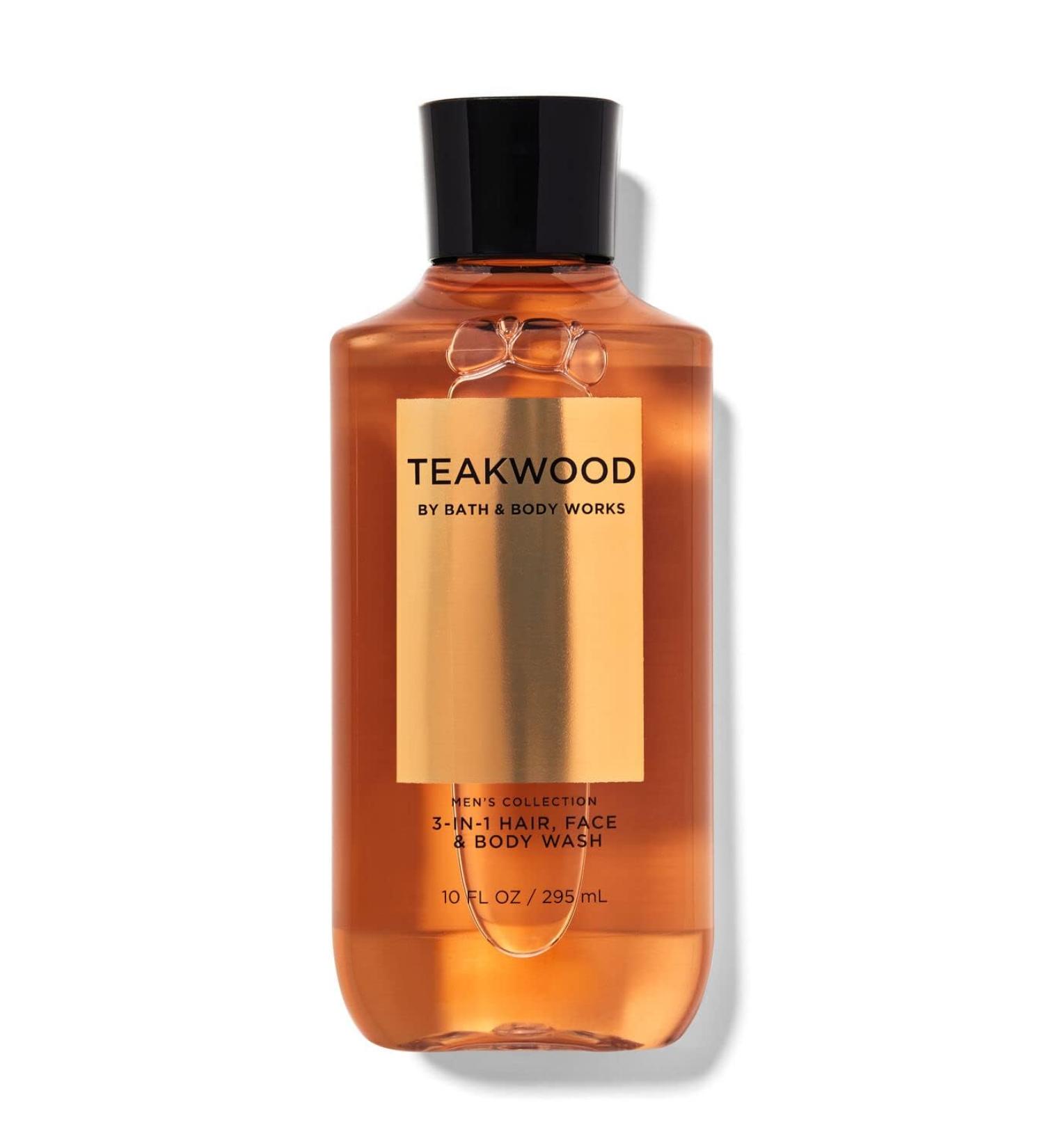 Bath & Body Works Bourbon Men's 3-IN-1 Hair & Body Wash 10 Oz. (Teakwood)