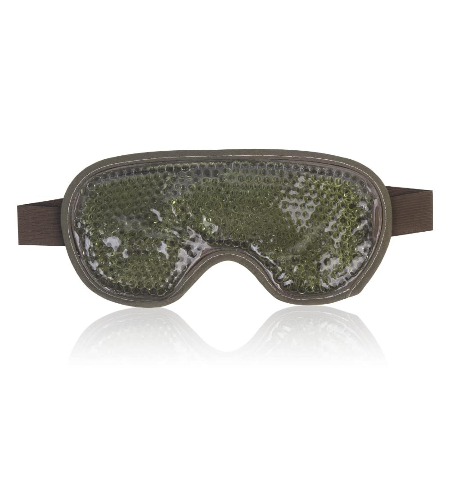 NEWGO Reusable Cooling Eye Mask for Puffy Eyes - Hot Cold Therapy Gel for Migraine, Dark Circles, Dry Eyes - Olive Green - Buy Online on GoSupps.com