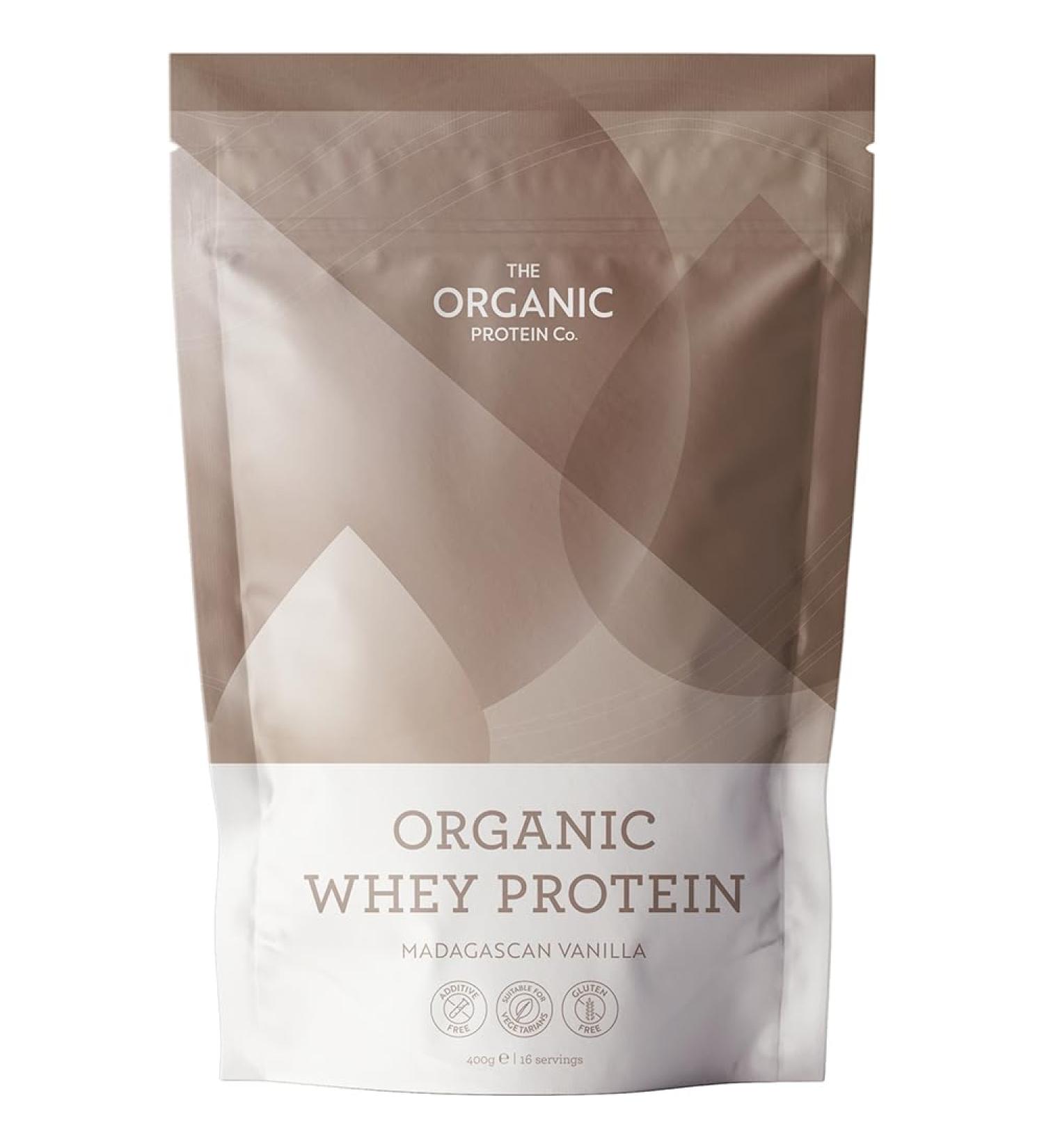 The Organic Protein Co. Madagascan Vanilla Organic Whey Protein Powder 1.2kg - Gluten & Soya Free with BCAA | Ideal for Shakes & Snacks - Buy Online on GoSupps.com