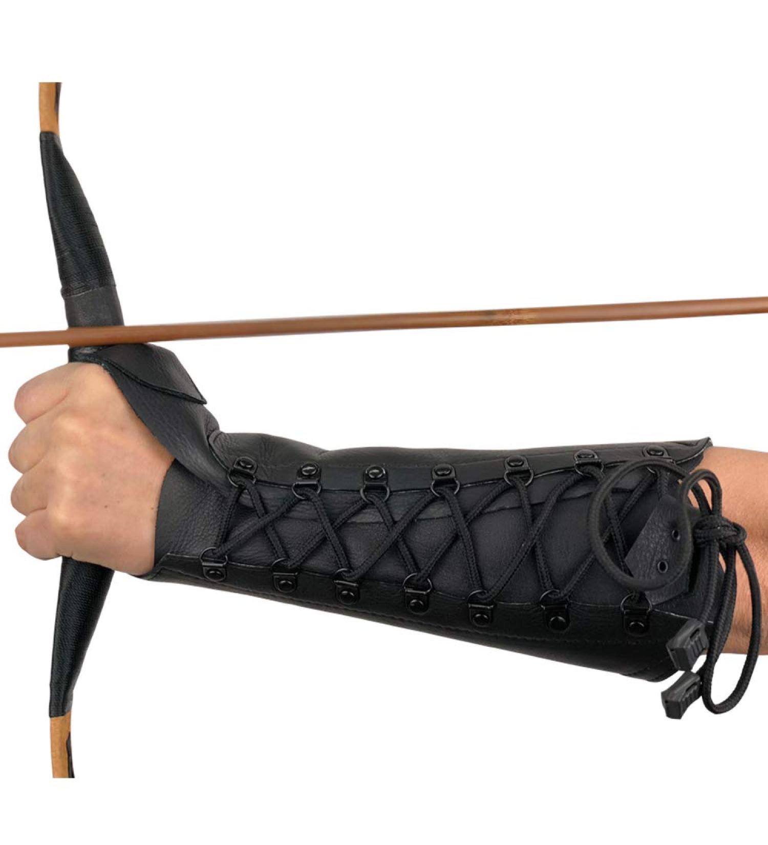 Buy Longbowmaker 12.2 Inch Black Leather Archery Arm Guard for Left Hand | Premium Archery Accessories | International Shipping - Buy Online on GoSupps.com