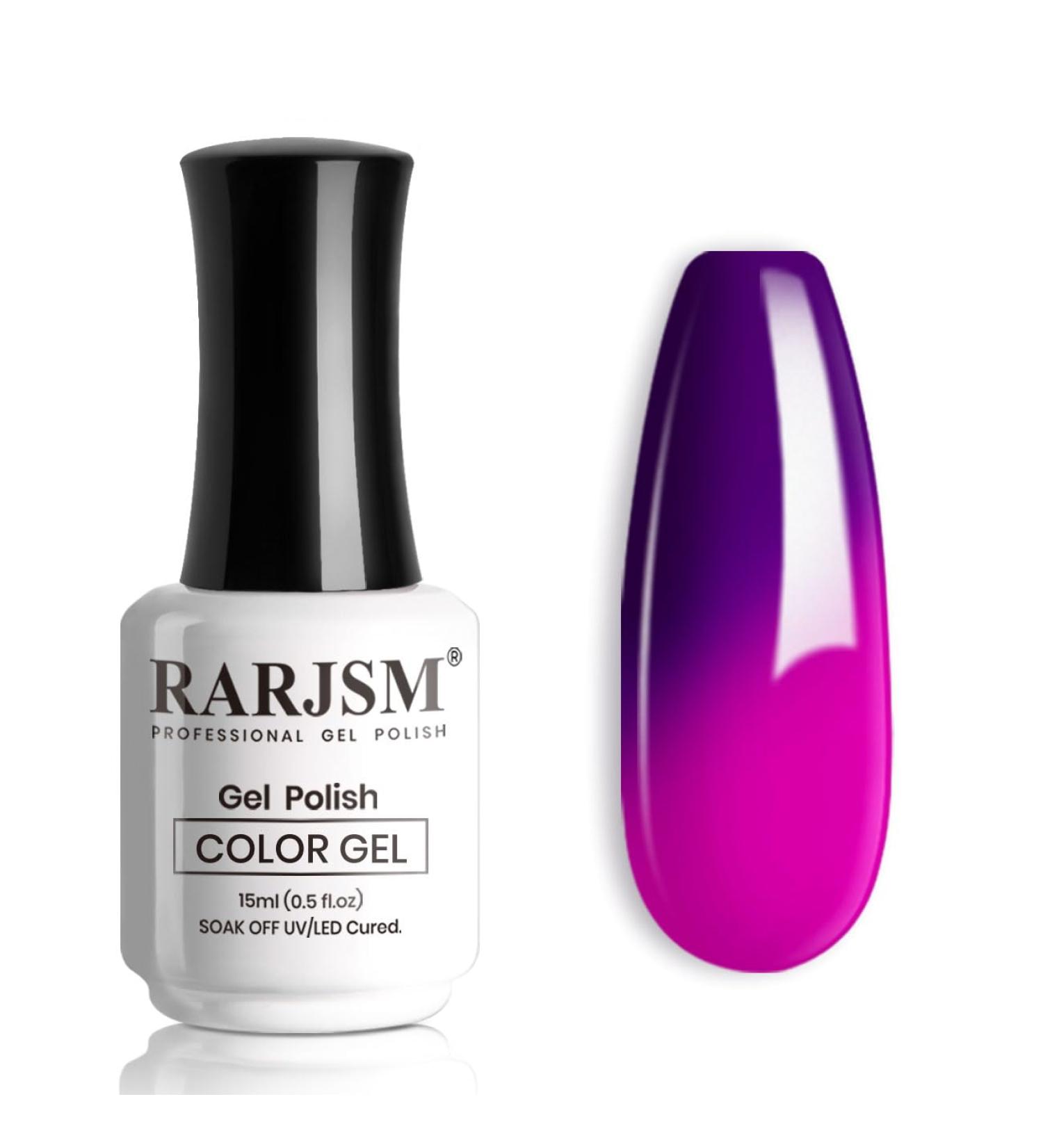 RARJSM Color Changing Gel Nail Polish 15ML - Dark to Bright Purple UV Thermal Gel for Nail Art Soak Off DIY Manicure - Buy Online on GoSupps.com