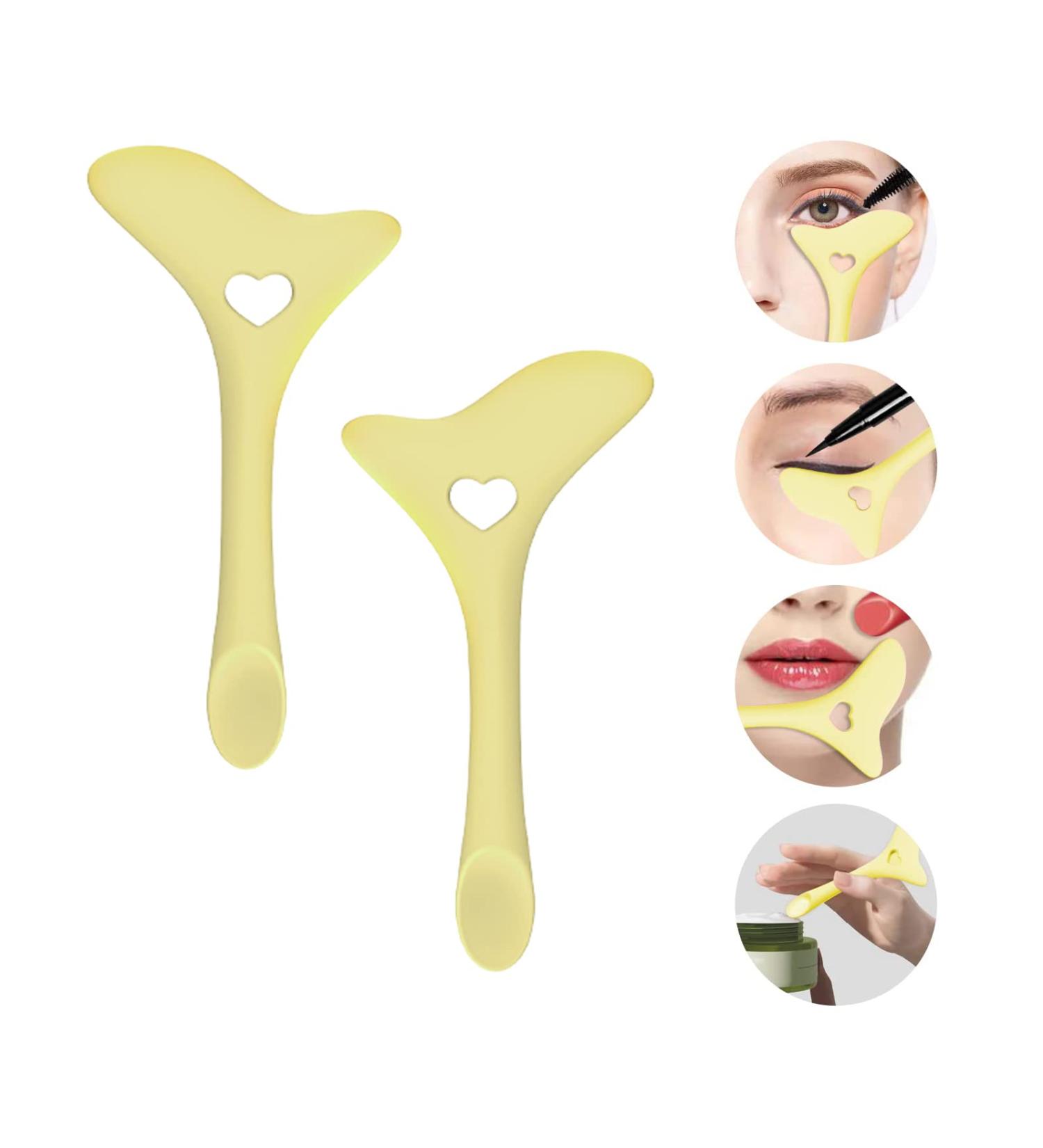 2pcs Silicone Eyeliner Stencils | Winged Tip & Eyebrow Pencil Aid | Reusable Smoky Eye Makeup Tool Kit | Quick Stencil Molds in Yellow - Buy Online on GoSupps.com