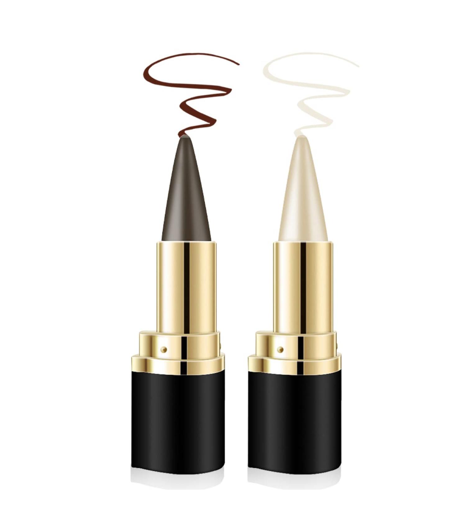 Aaiffey 2 Colors Gel Eyeliner Set - Waterproof Smudge Proof Eye-liner Pencil for Women - Long-Lasting Matte Black Eyeliner Stick - Silver and Brown Shades - Buy Online on GoSupps.com