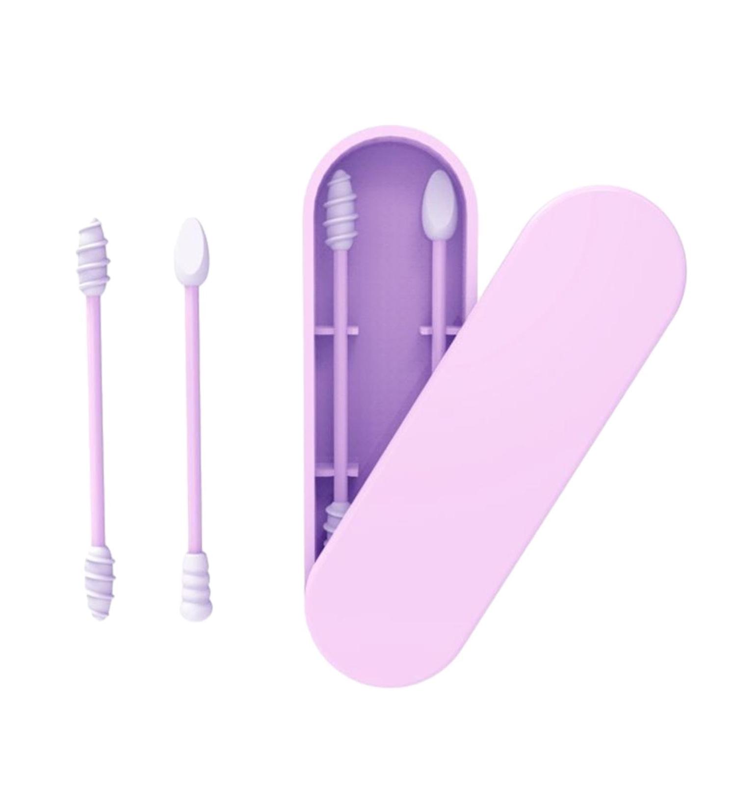 Silicone Cotton Swabs - Reusable Q-Tips for Gentle Cleaning | BPA-Free Washable Mini Swabs in Purple for Kids & Adults - Buy Online on GoSupps.com