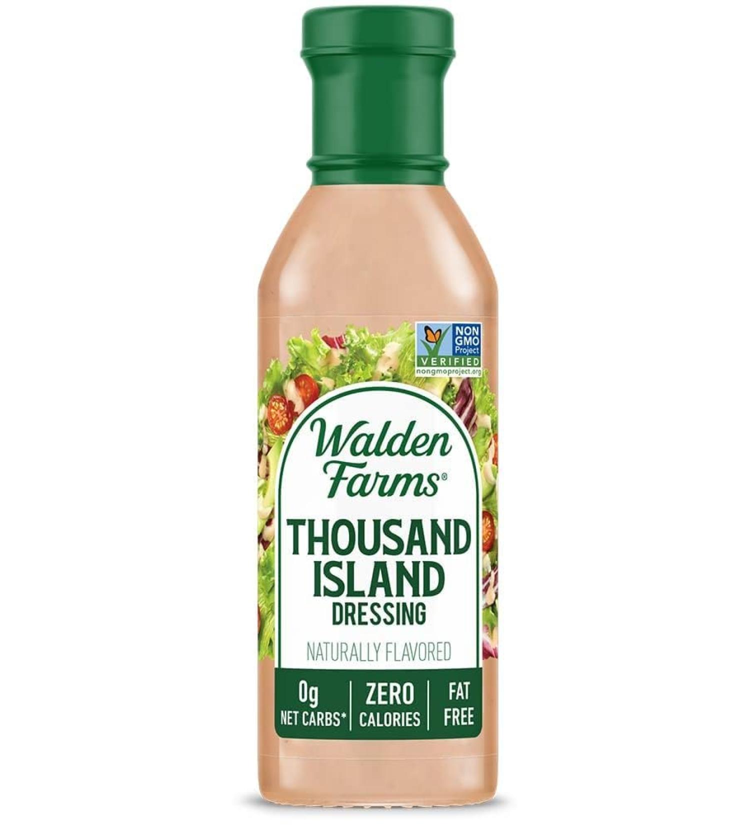 Walden Farms Thousand Island Dressing 12 oz. Bottle - Fresh & Delicious Salad Topping, Non-GMO, Sugar Free, 0g Net Carbs - Smooth & Creamy Condiment - Buy Online on GoSupps.com