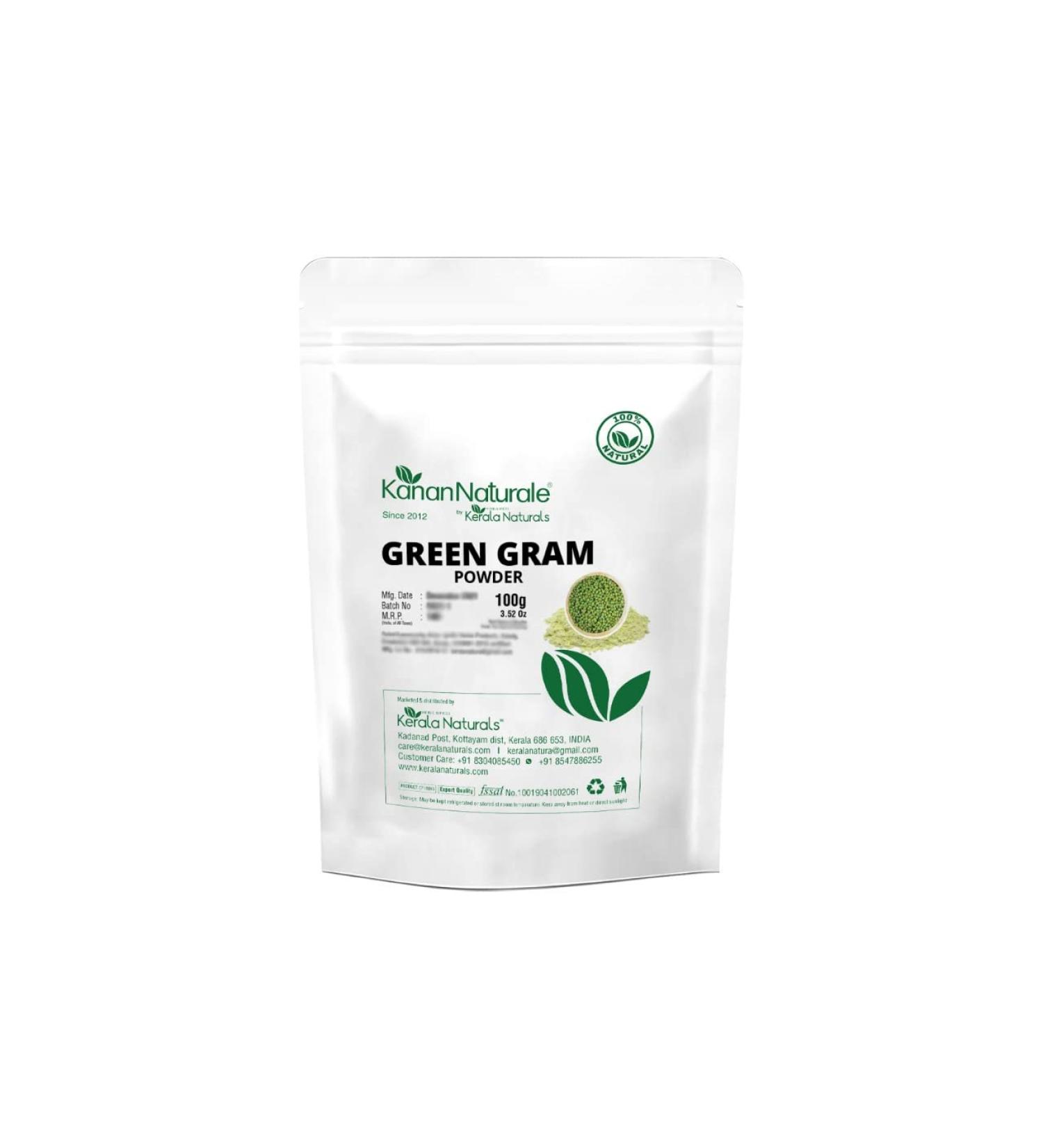 Kerala Naturals Green Gram Powder 100gm - Natural Soap Substitute - Buy Online on GoSupps.com