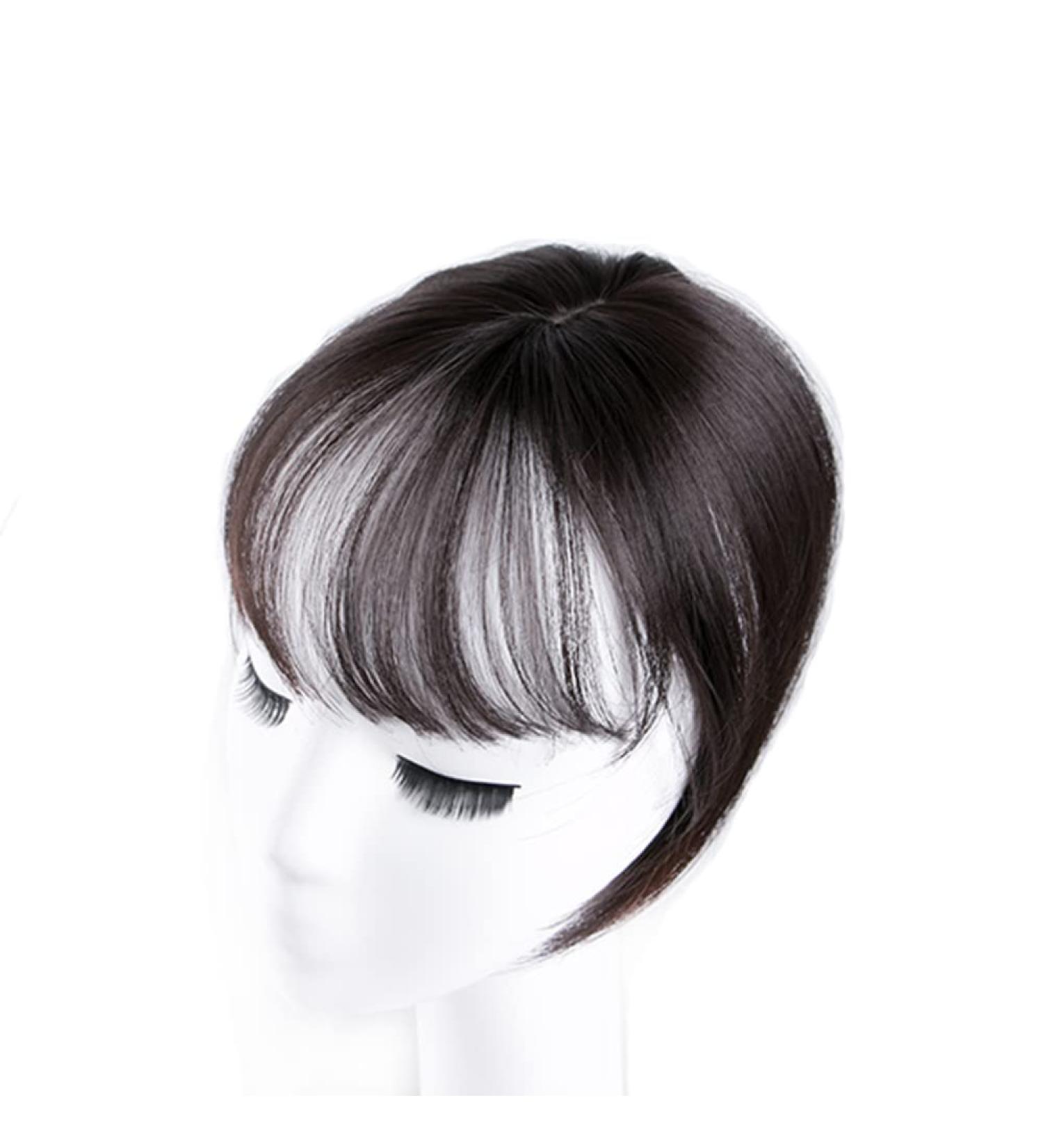 Buy Mini Clip-In Hairpiece with Straight Bangs - Black/Brown | Instant Hair Transformation - Buy Online on GoSupps.com
