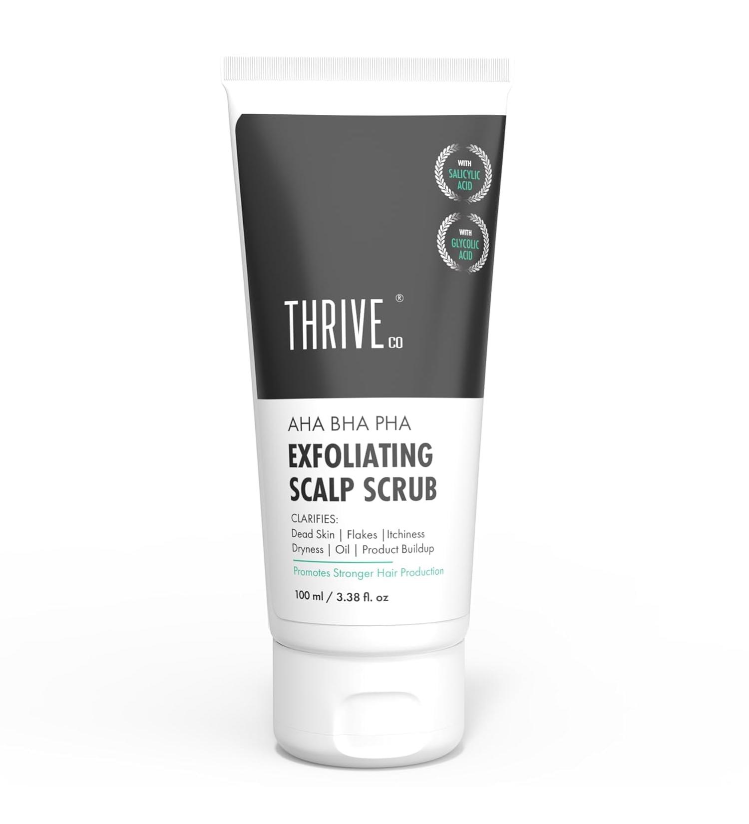 AHA BHA PHA Exfoliating Scalp Scrub | Clears Dandruff Dead Skin Oil & Product Buildup And Promotes Hair Growth | Acts On Dry Flaky & Itchy Scalp | For Men & Women | 100ml - Buy Online on GoSupps.com